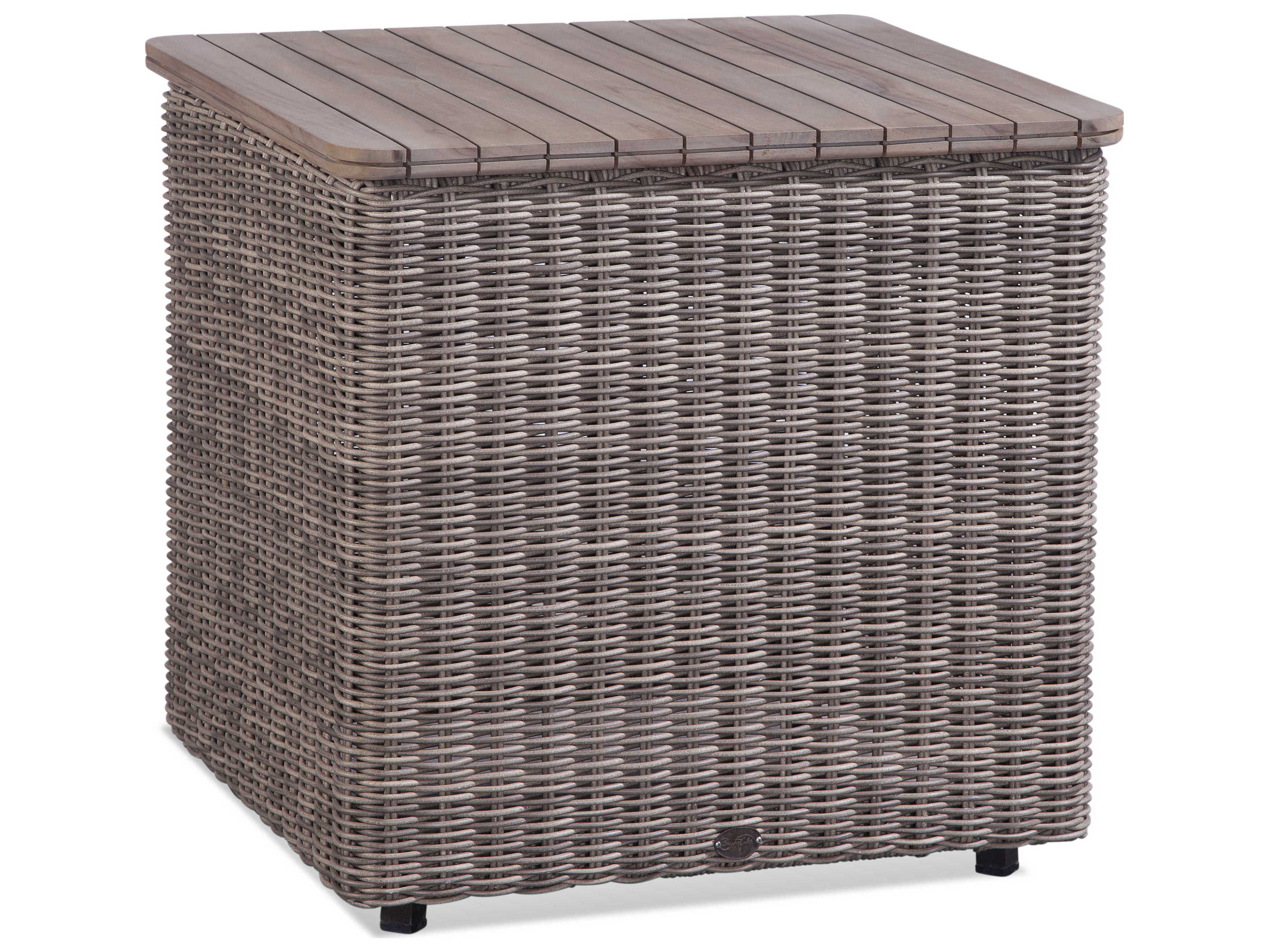 Braxton Culler Outdoor Paradise Bay Driftwood Aluminum Polypropylene Teak Rectangular End Table