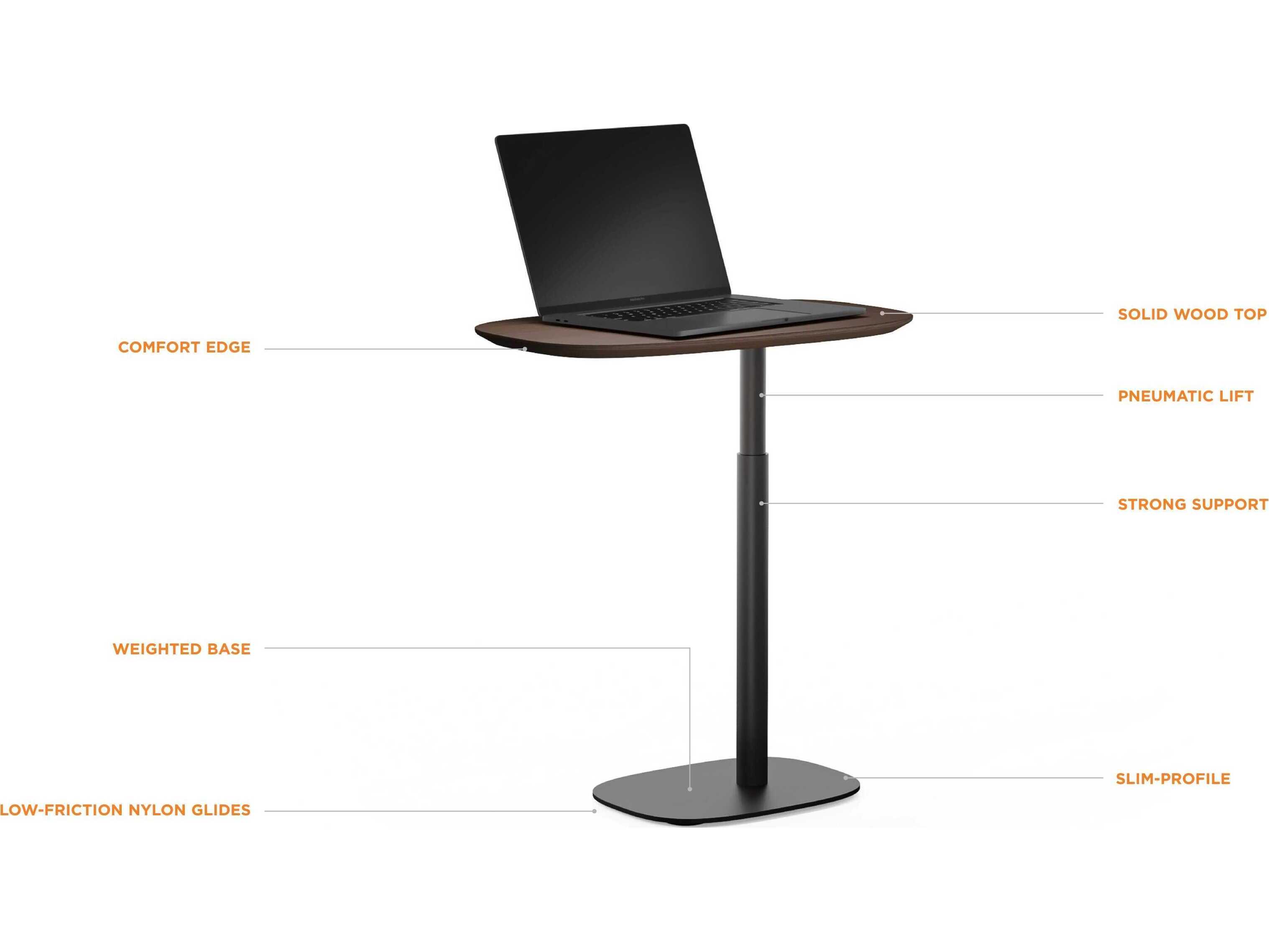 BDI Serif Toasted Oak Brown Wood Laptop Stand Desk