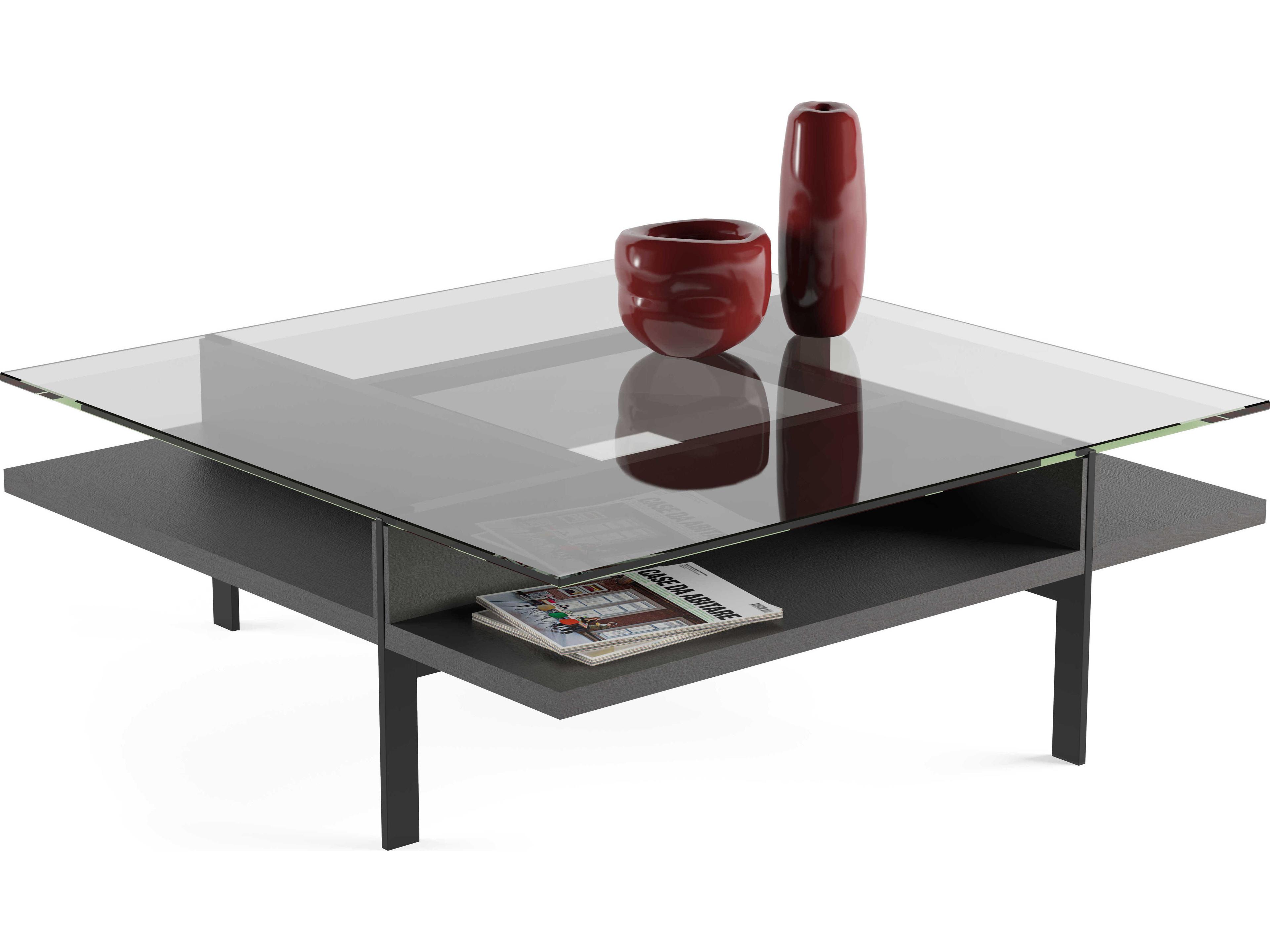 BDI Terrace Square Glass Charcoal Coffee Table