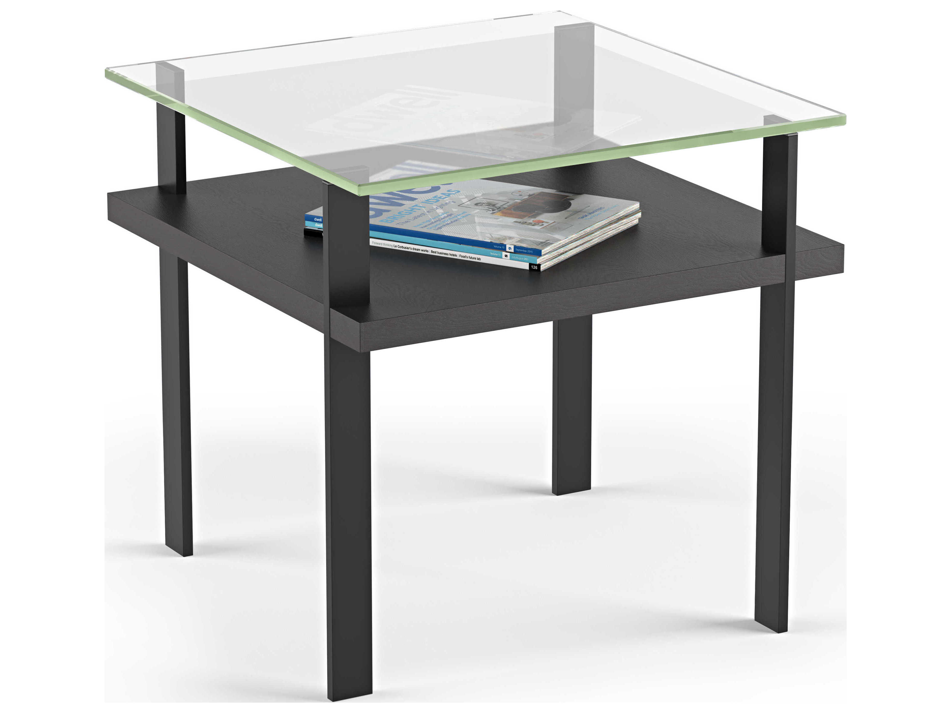 BDI Terrace Square Glass Charcoal End Table
