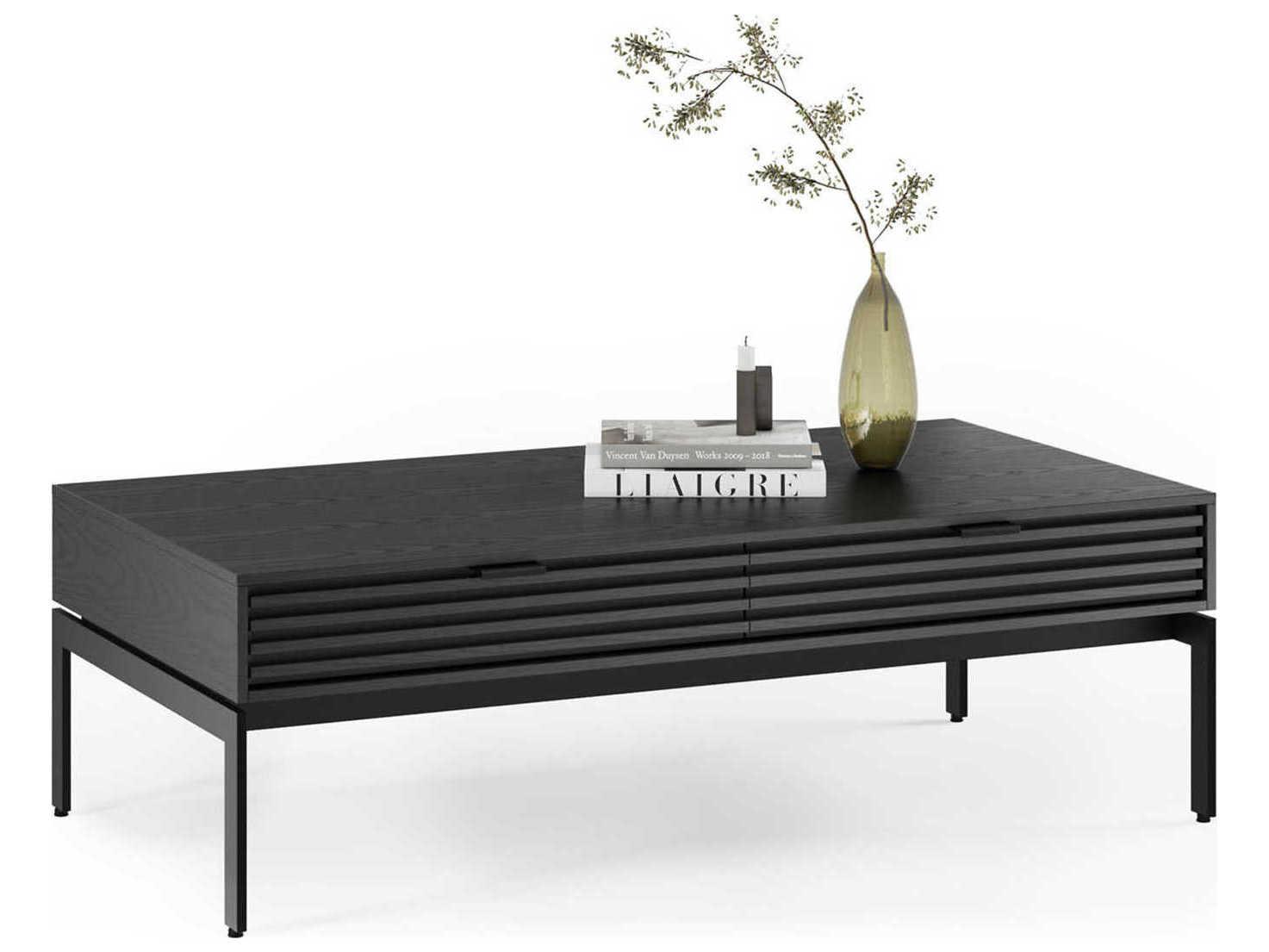 BDI Cora Rectangular Wood Ebonized Ash Black Coffee Table