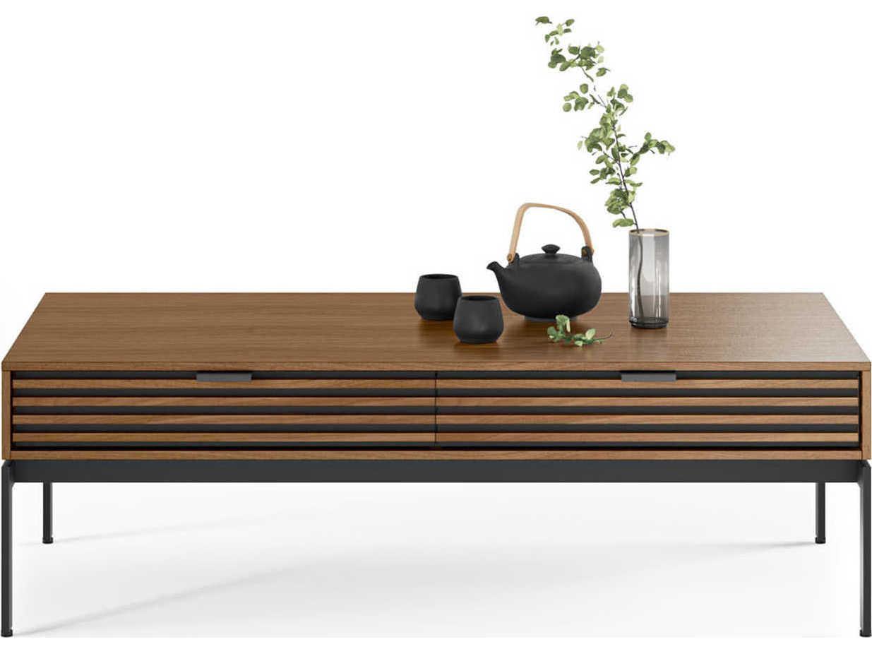 BDI Cora Rectangular Wood Natural Walnut Black Coffee Table