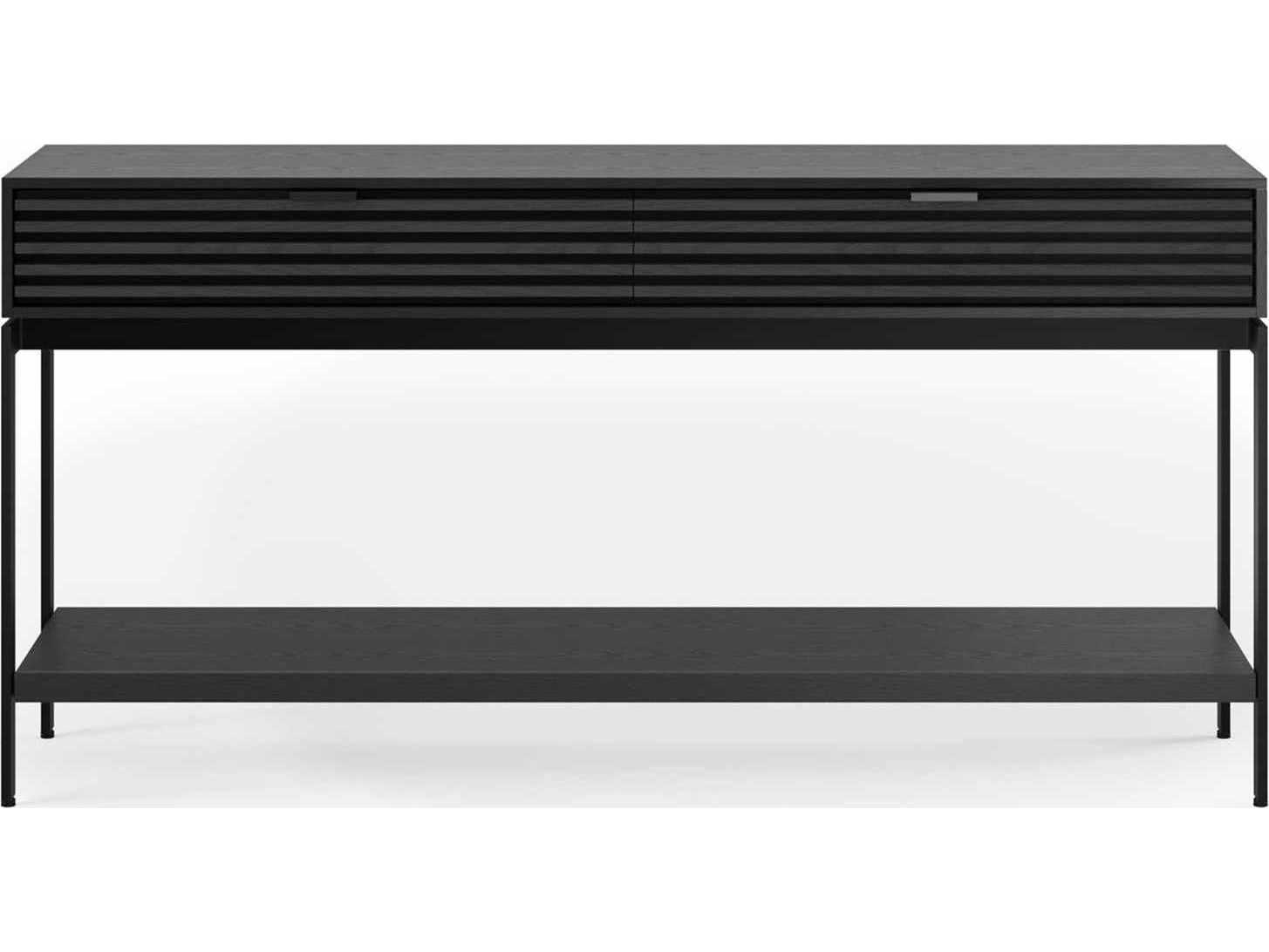 BDI Cora Rectangular Wood Ebonized Ash Black Console Table