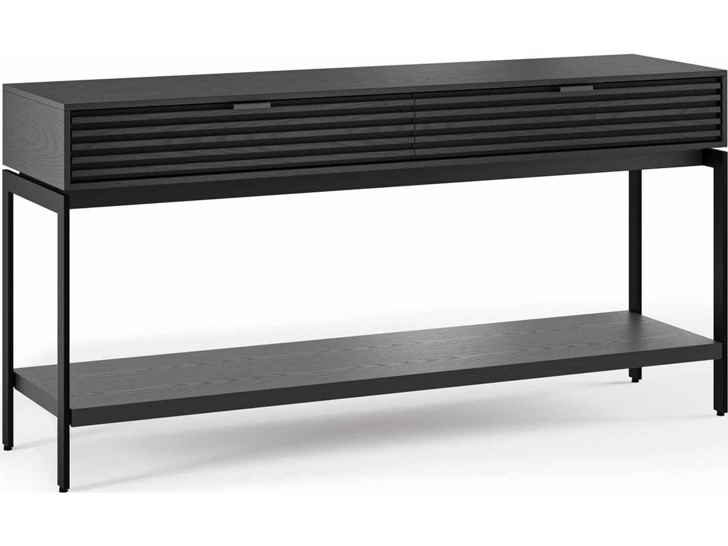 BDI Cora Rectangular Wood Ebonized Ash Black Console Table