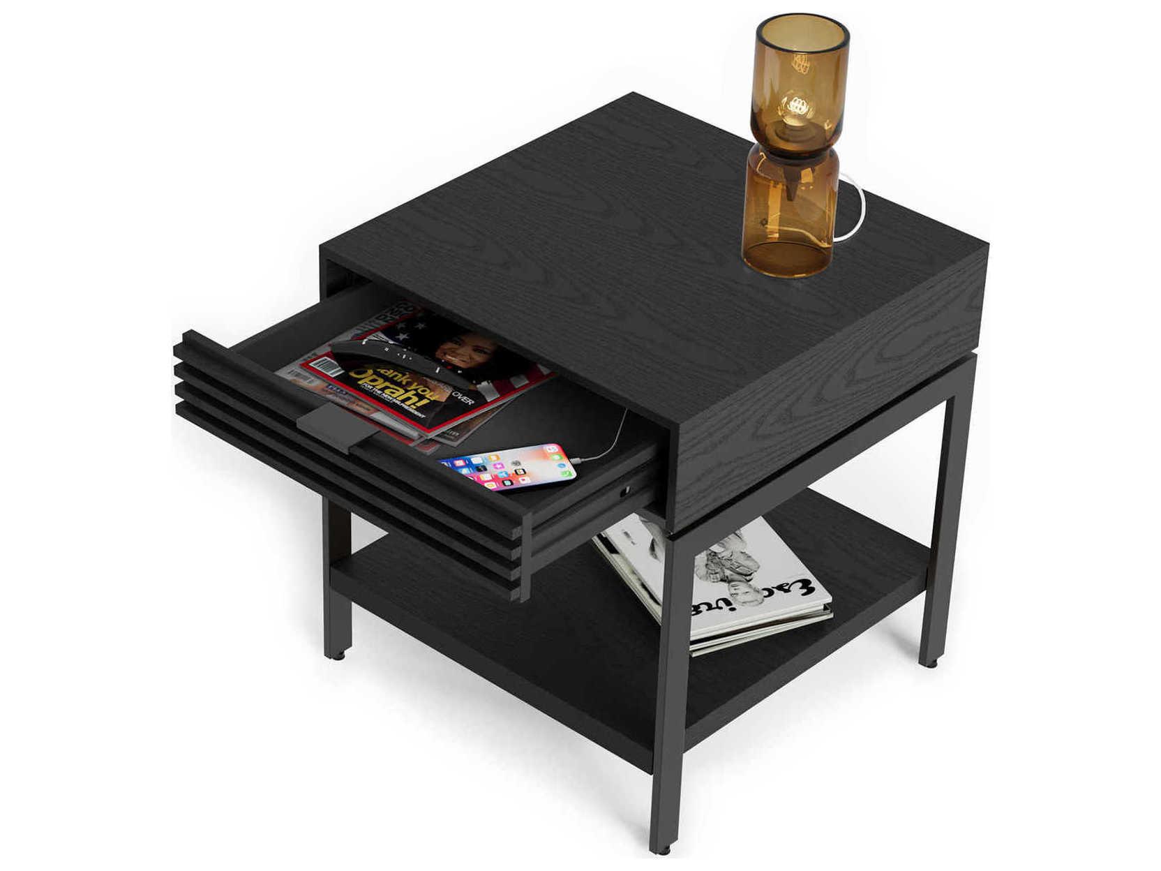 BDI Cora Square Wood Ebonized Ash Black End Table