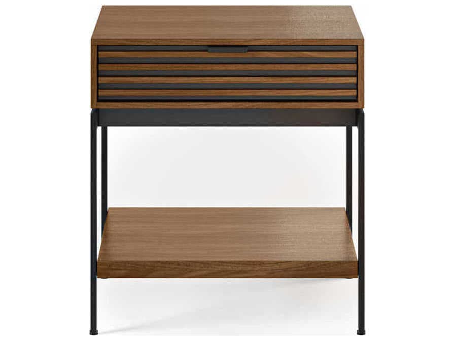 BDI Cora Square Wood Natural Walnut Black End Table