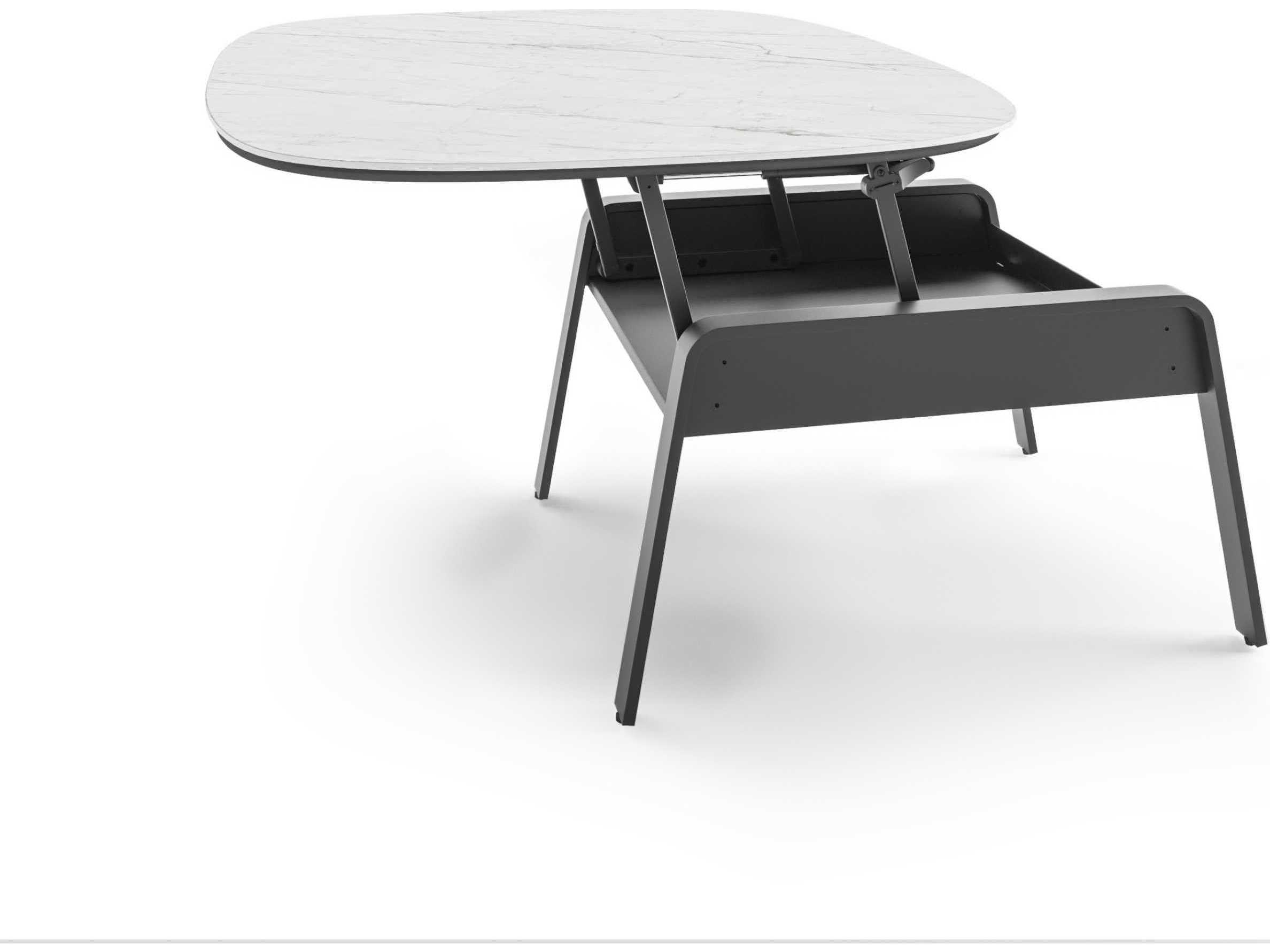 BDI Cloud 9 Rectangular Porcelain Cirrus White Coffee Table