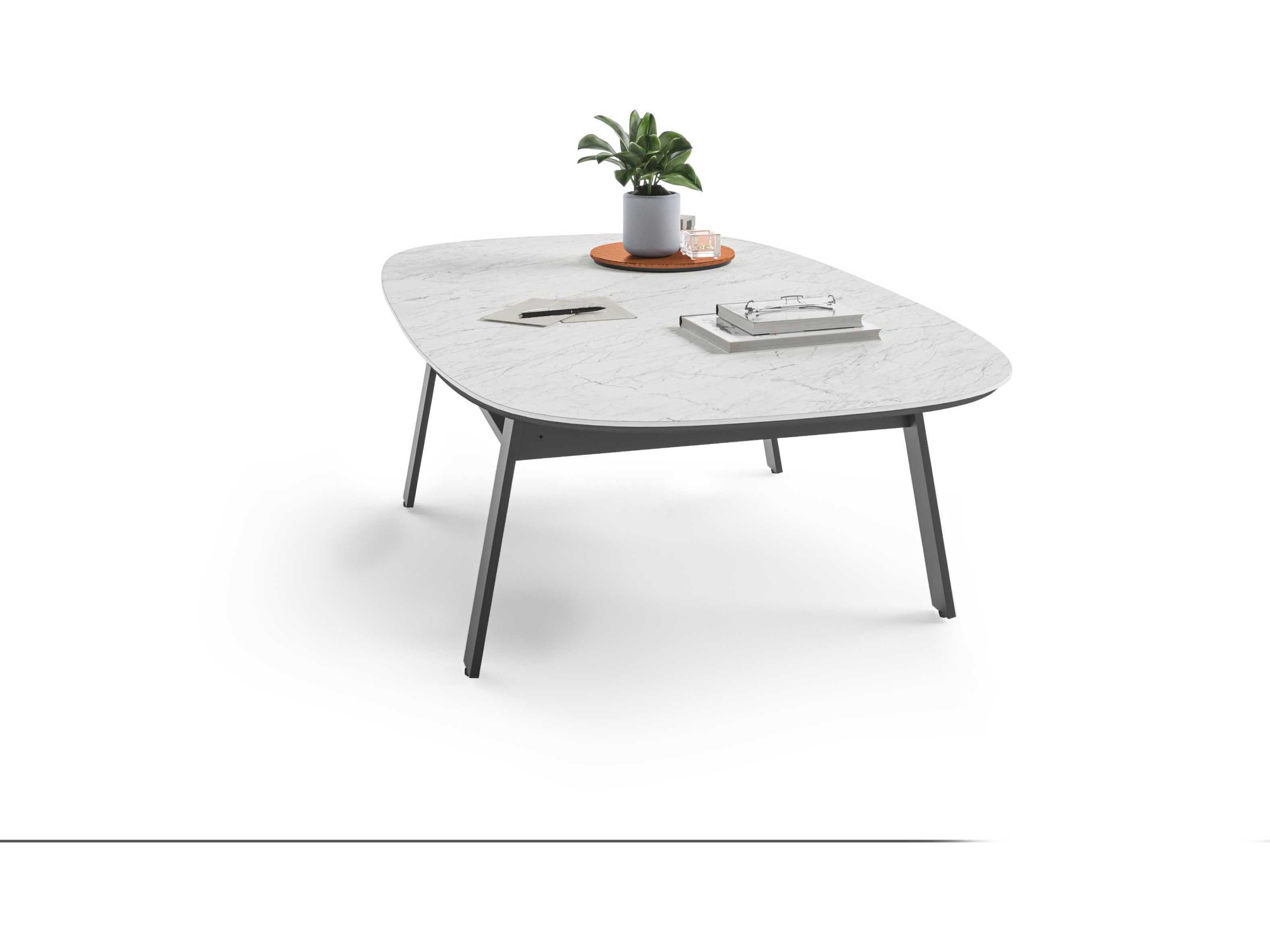 BDI Cloud 9 Rectangular Porcelain Cirrus White Coffee Table