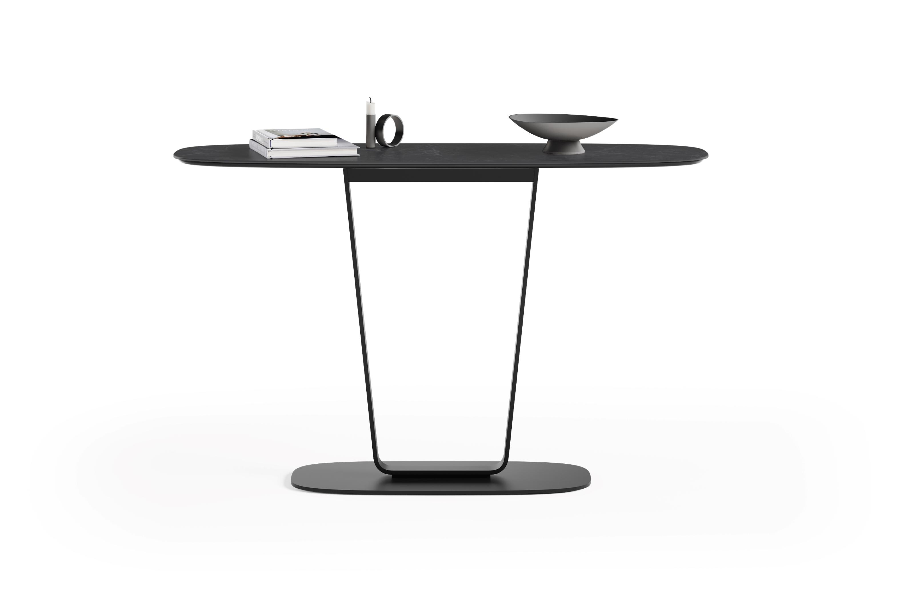 BDI Cloud 9 Rectangular Porcelain Nimbus Black Console Table
