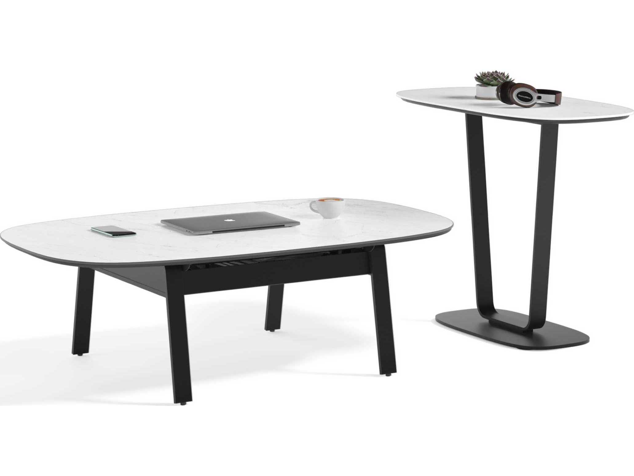 BDI Cloud 9 Rectangular Porcelain Cirrus White End Table