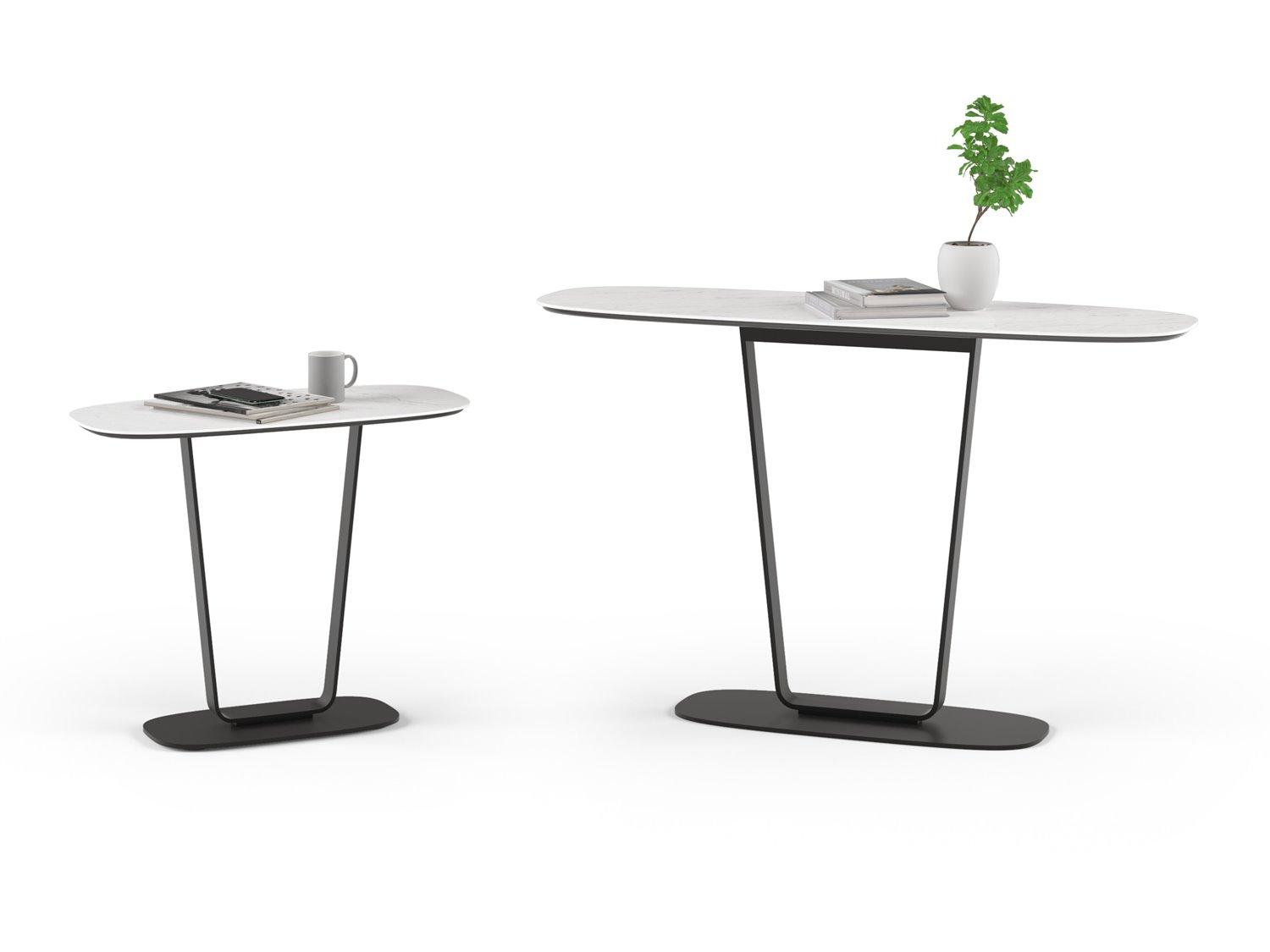 BDI Cloud 9 Rectangular Porcelain Cirrus White End Table