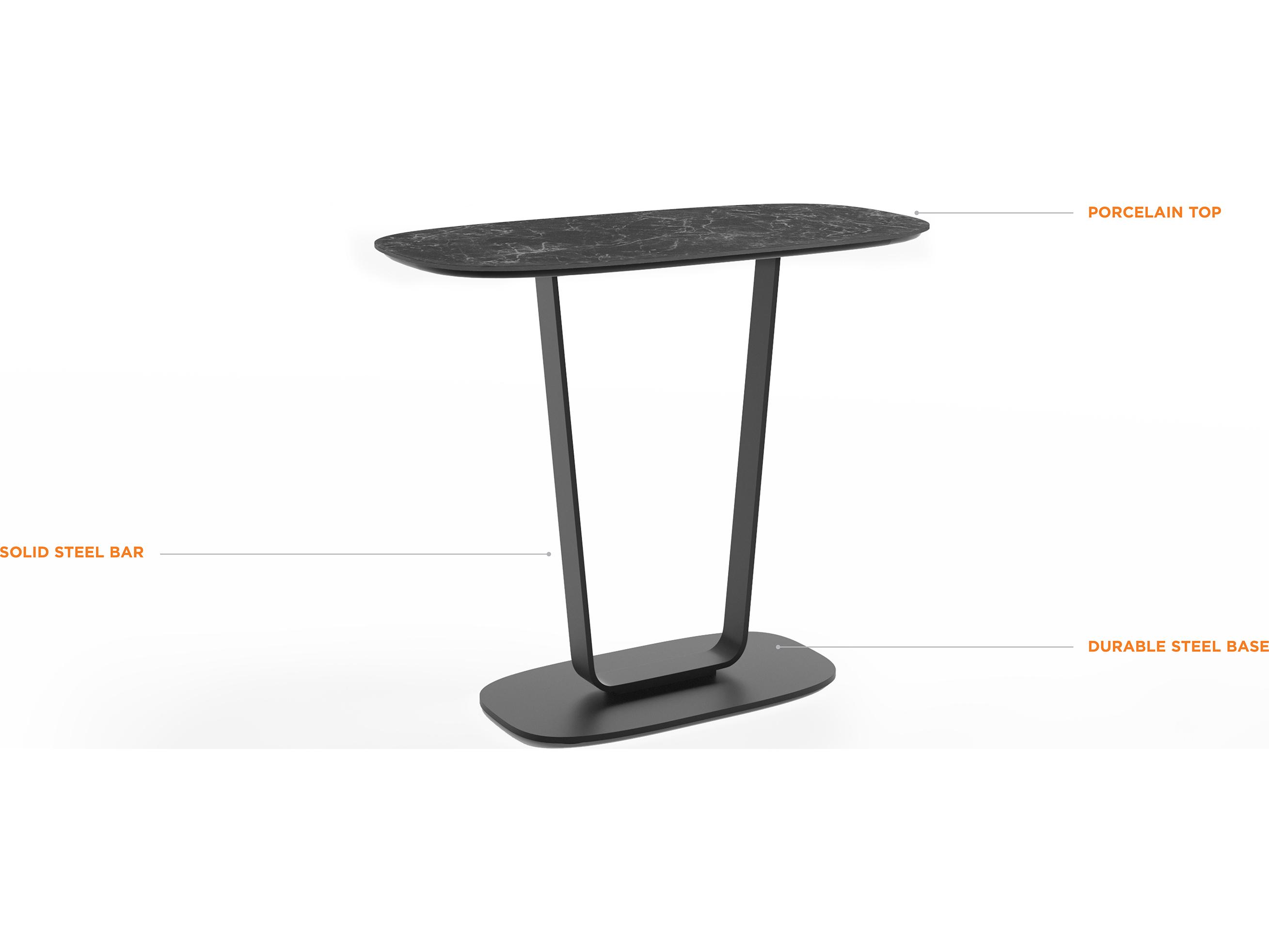 BDI Cloud 9 Rectangular Porcelain Nimbus Black End Table