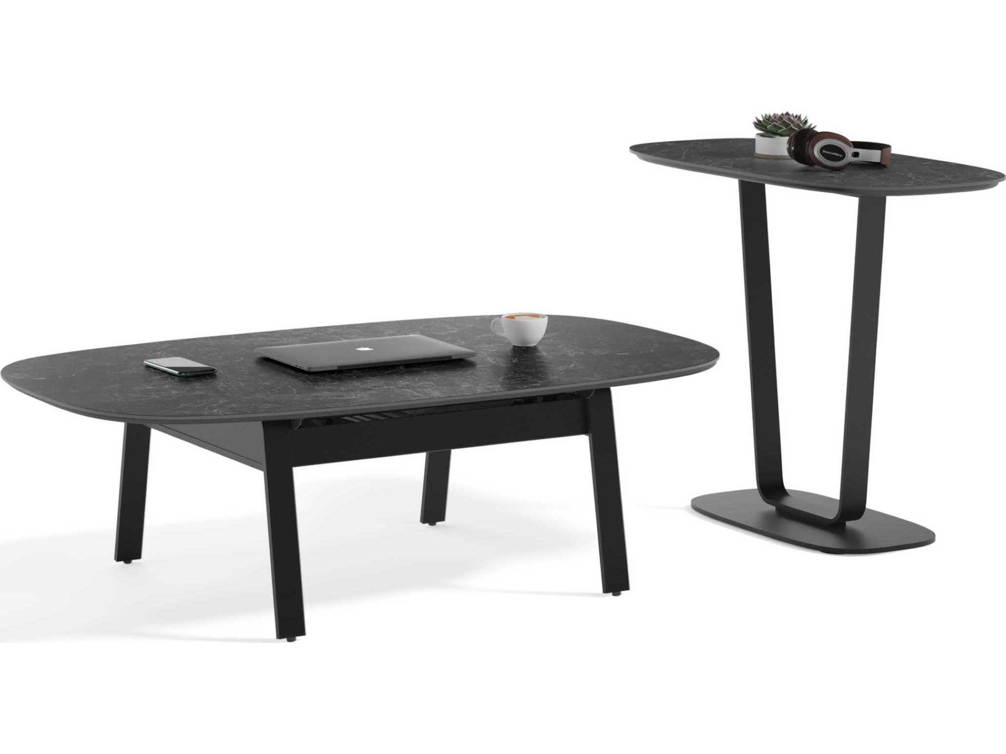 BDI Cloud 9 Rectangular Porcelain Nimbus Black End Table