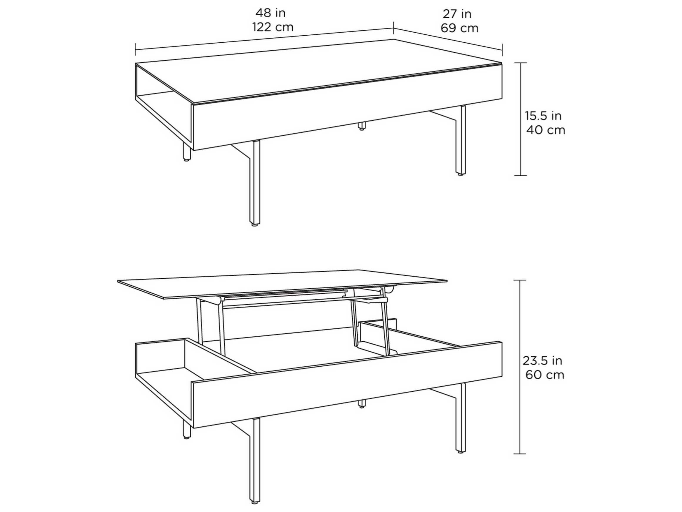 BDI Reveal Rectangular Glass Charcoal Stained Ash Coffee Table
