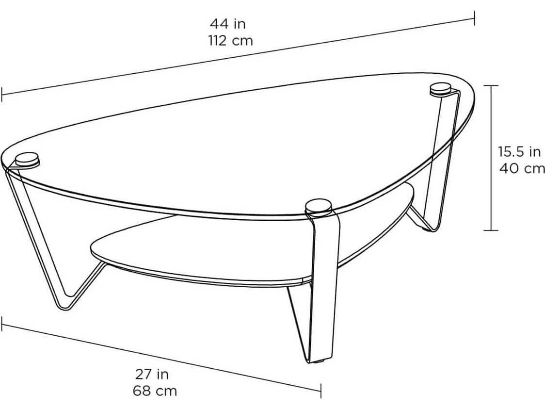 BDI Dino Glass Natural Walnut Brushed Carbon Grey Coffee Table