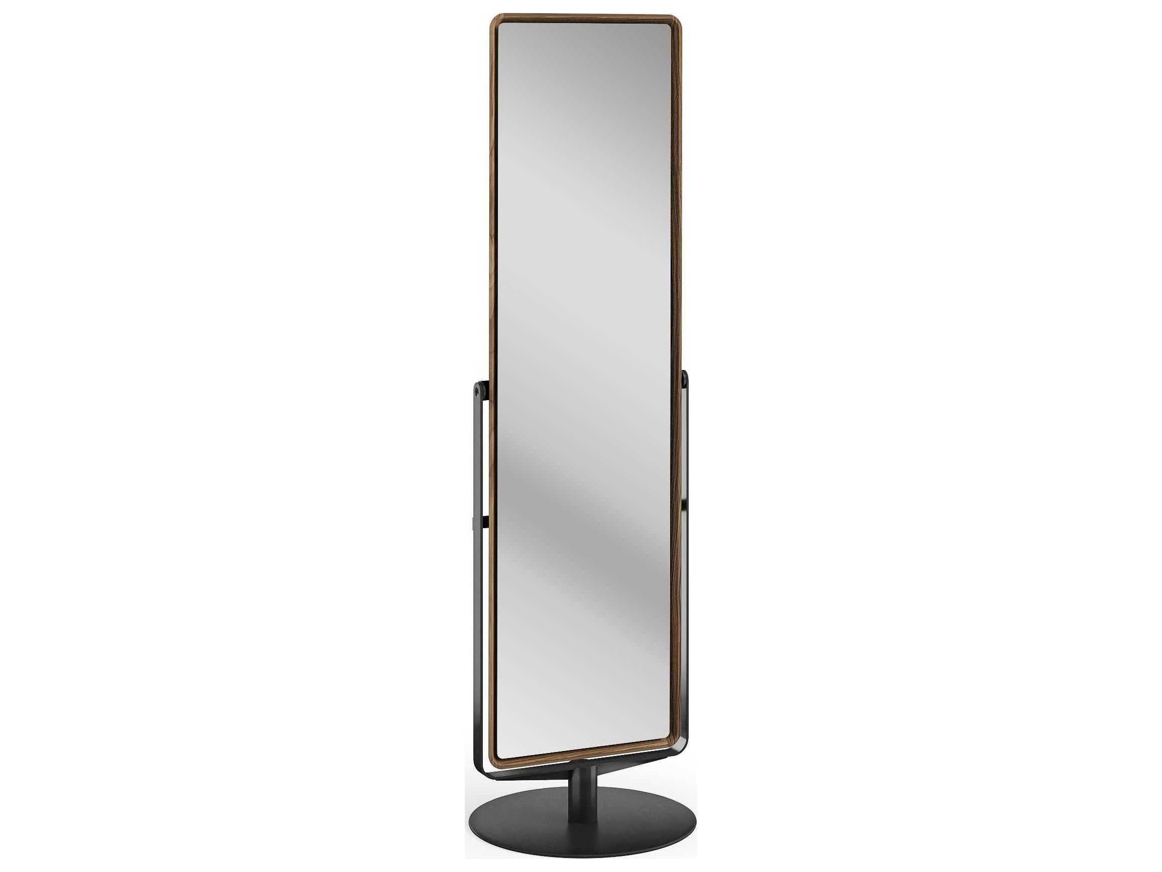 BDI Continuum Cheval Natural Walnut Clear Rectangular Floor Mirror