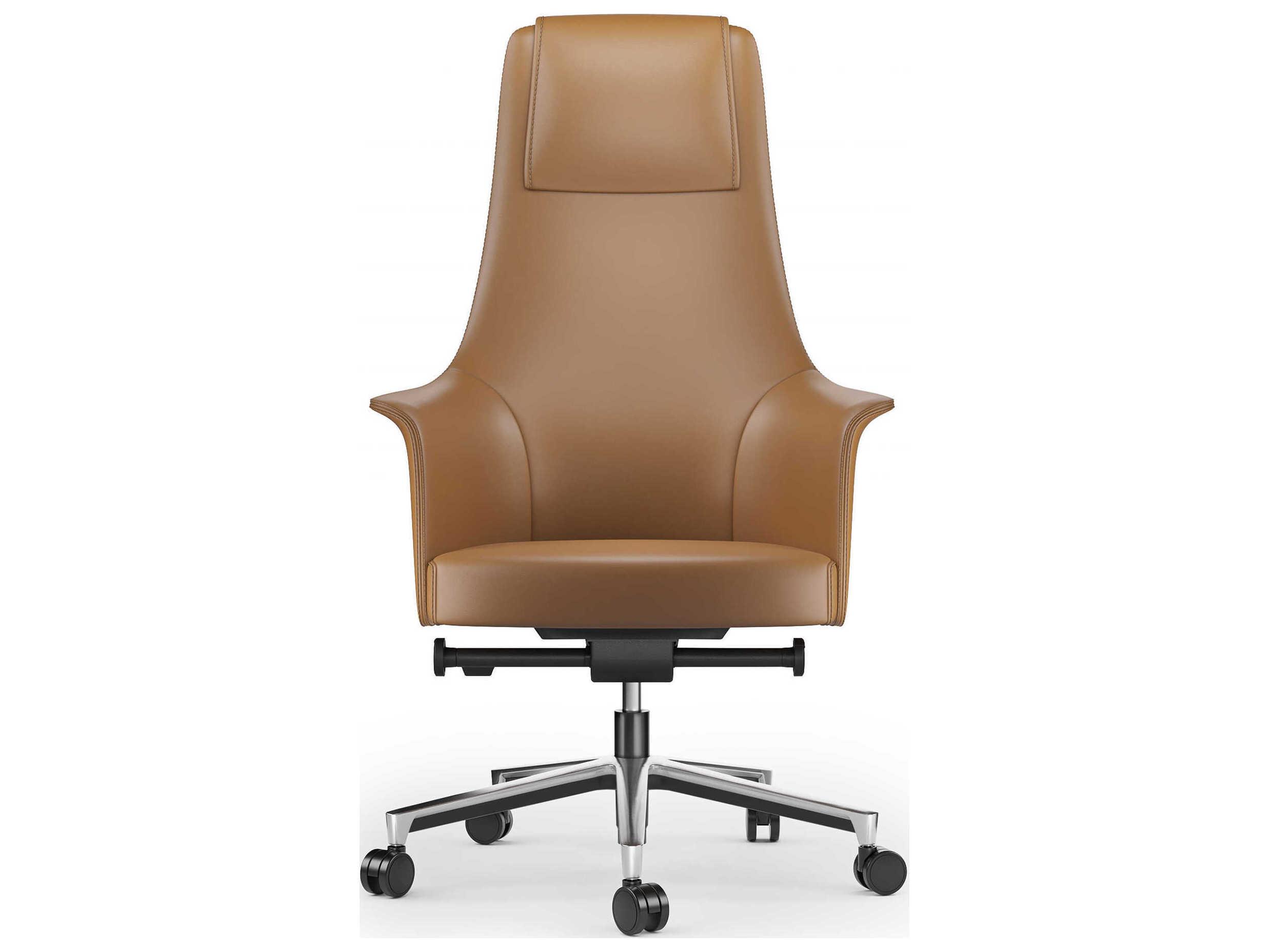 BDI Bolo Brown Leather Adjustable Swivel Executive Desk Chair