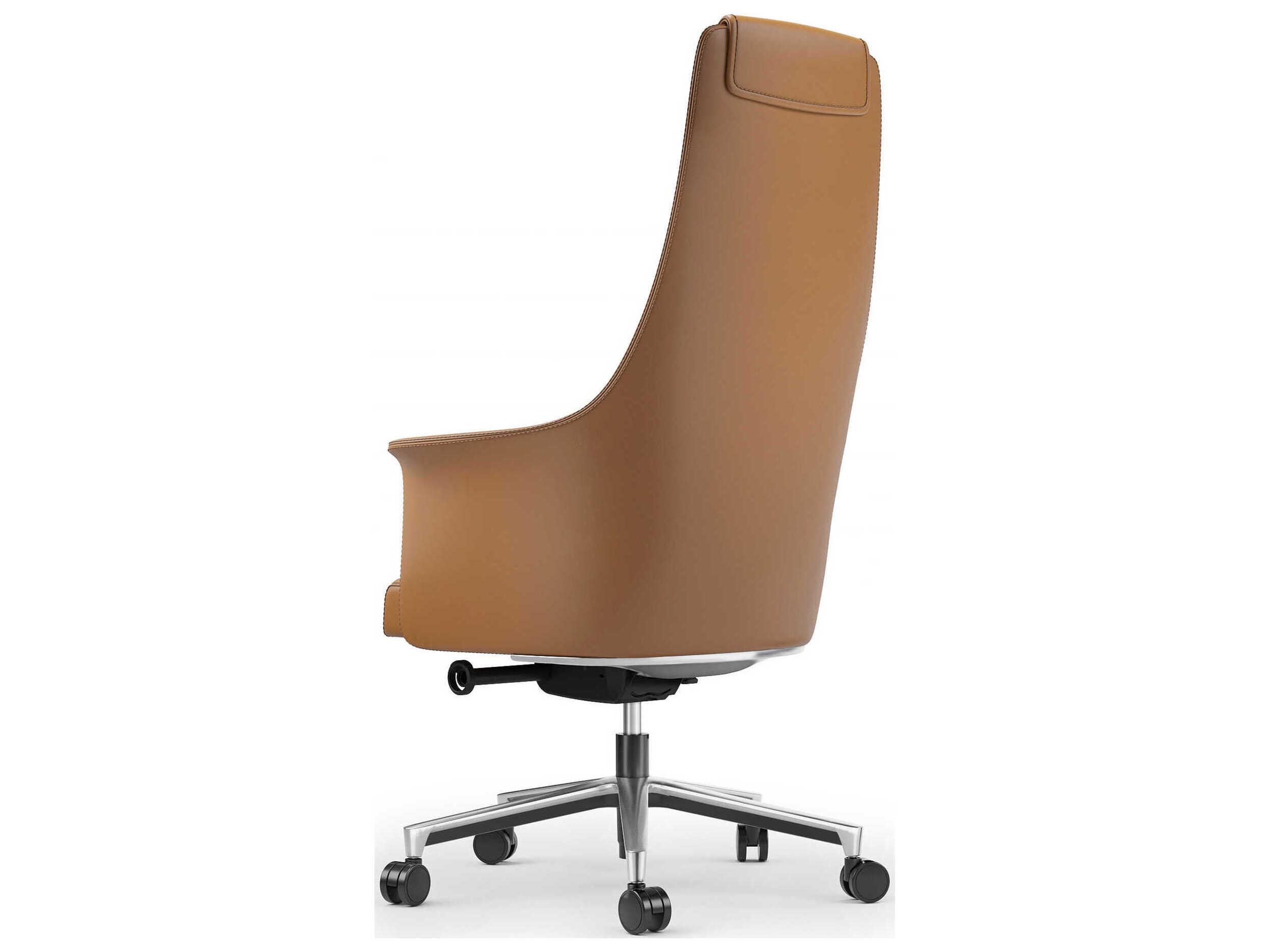 BDI Bolo Brown Leather Adjustable Swivel Executive Desk Chair