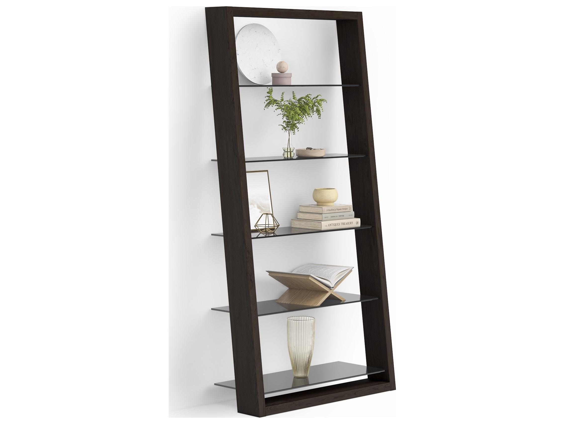 BDI Eileen Charcoal Stained Ash Grey Bookcase