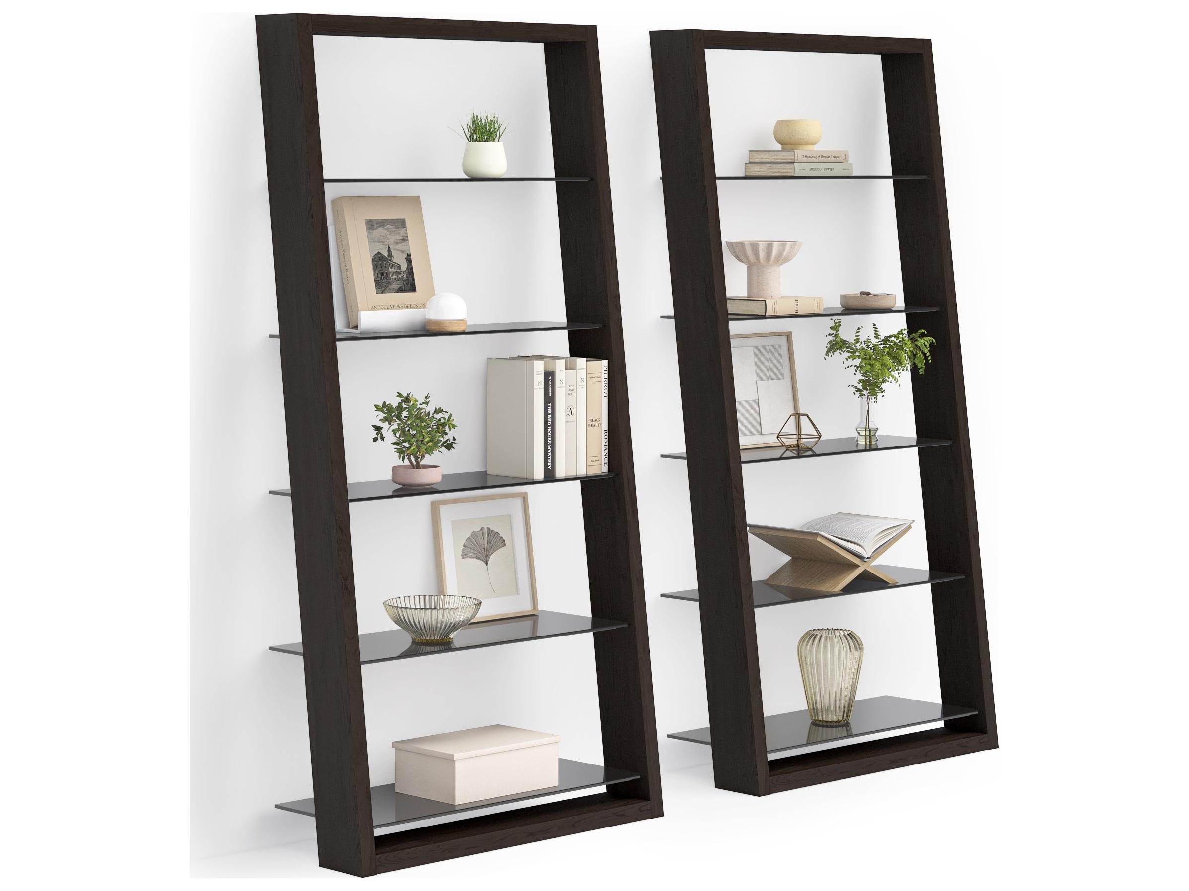 BDI Eileen Charcoal Stained Ash Grey Bookcase