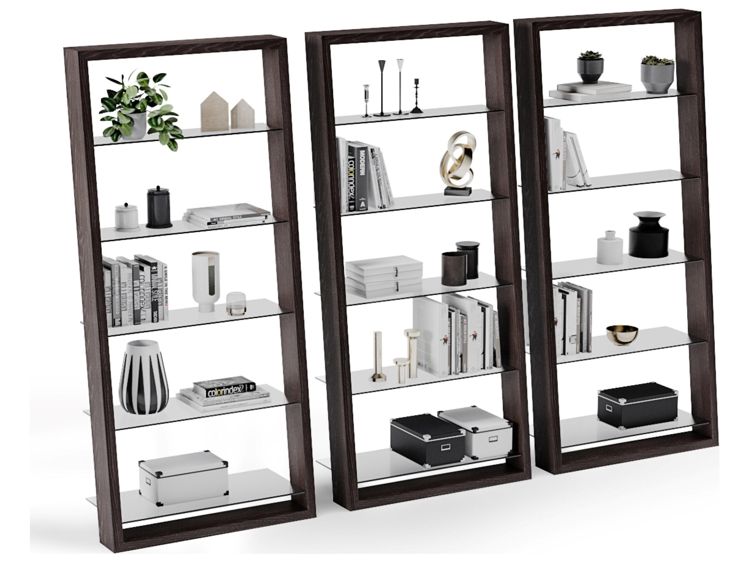 BDI Eileen Charcoal Stained Ash Grey Bookcase