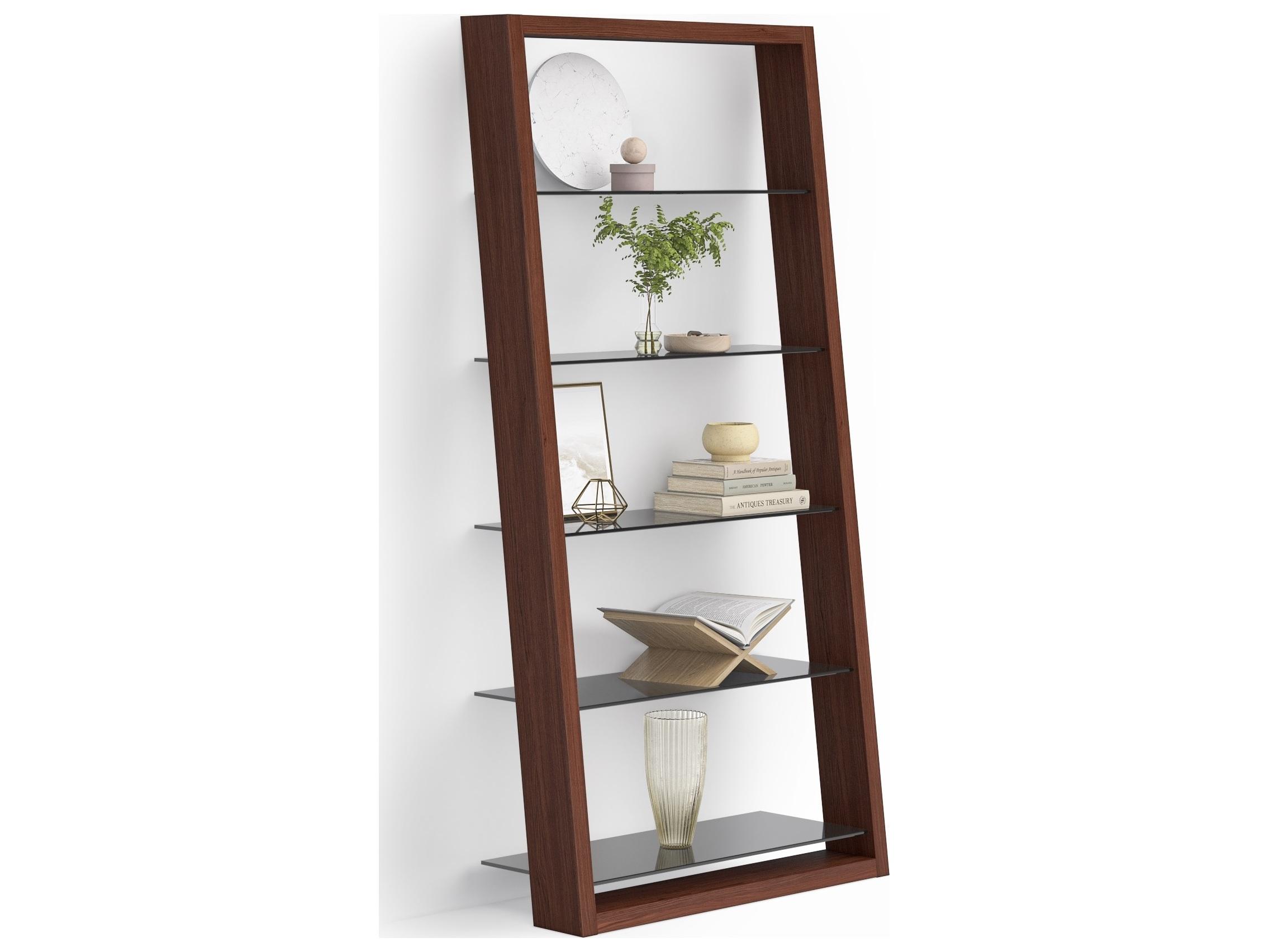 BDI Eileen Chocolate Stained Walnut Grey Bookcase