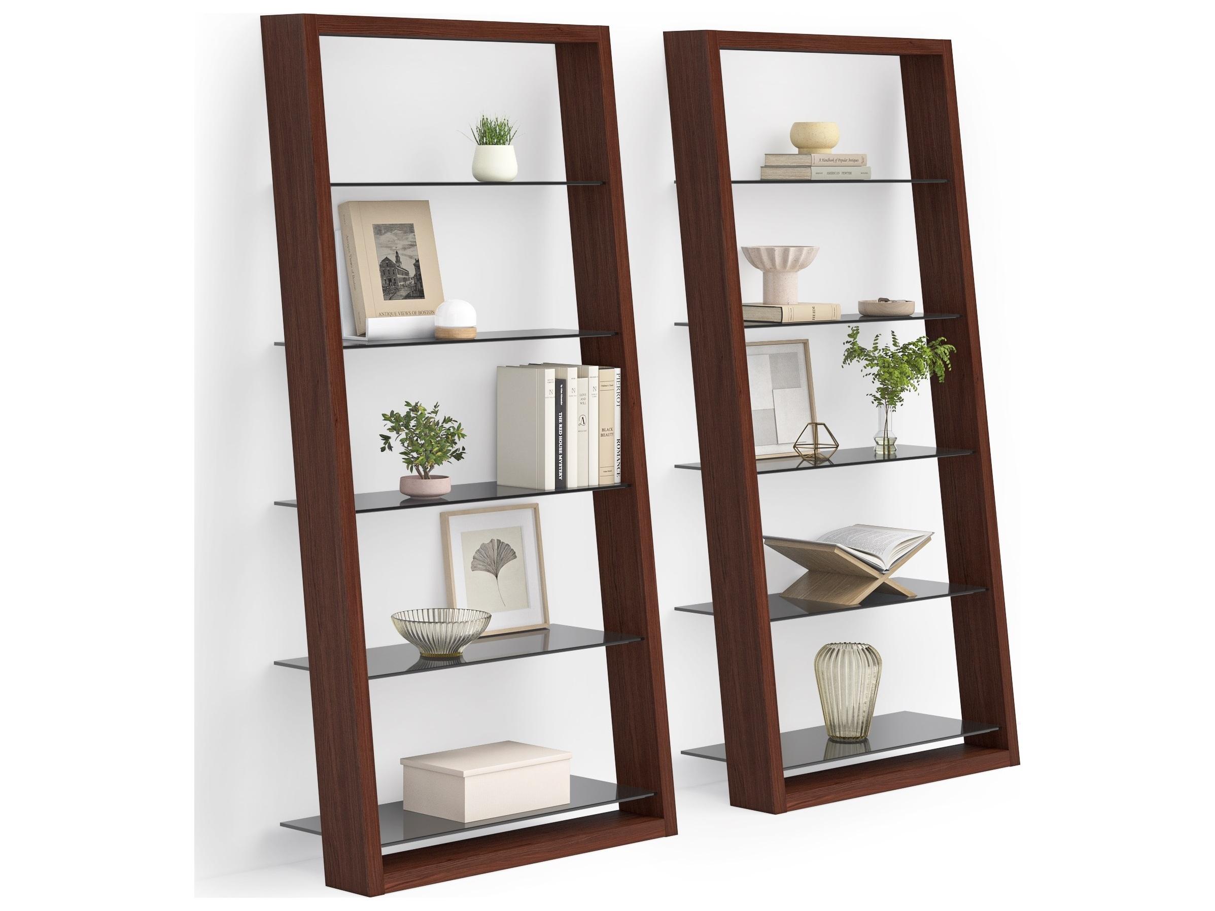 BDI Eileen Chocolate Stained Walnut Grey Bookcase