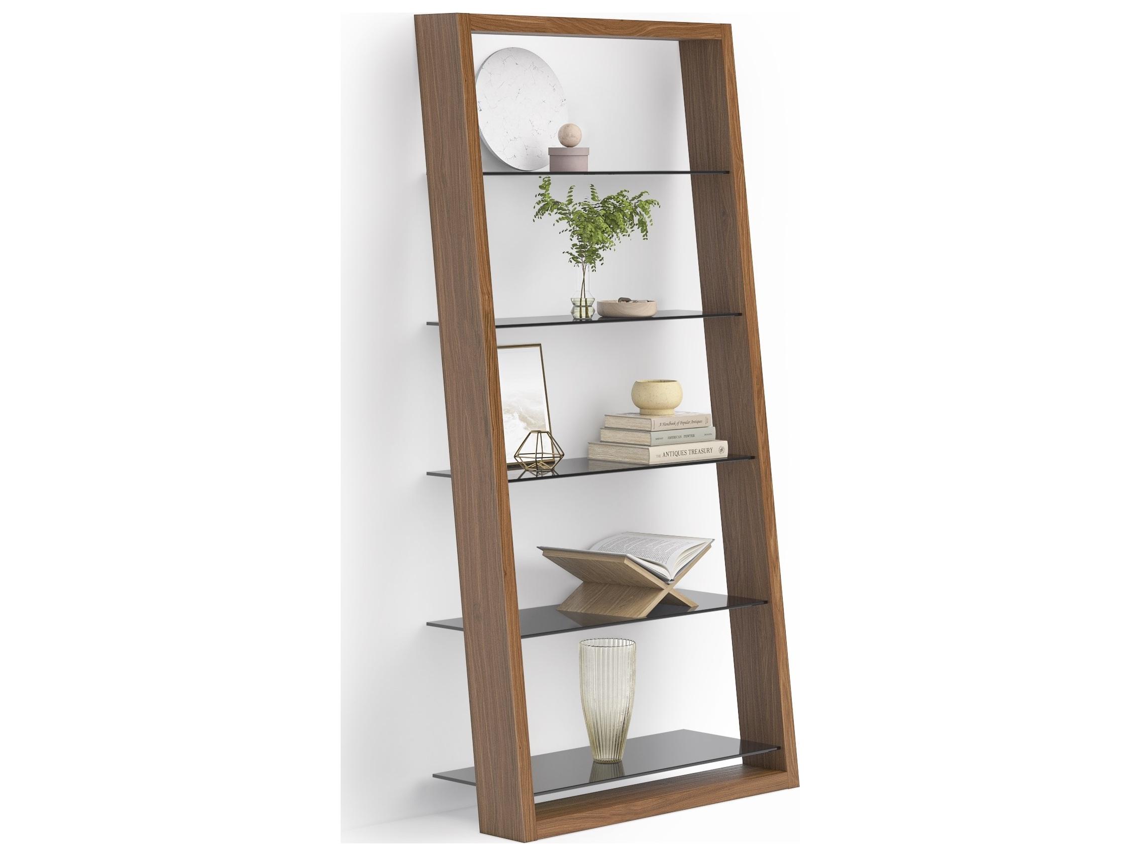 BDI Eileen Natural Walnut Grey Bookcase