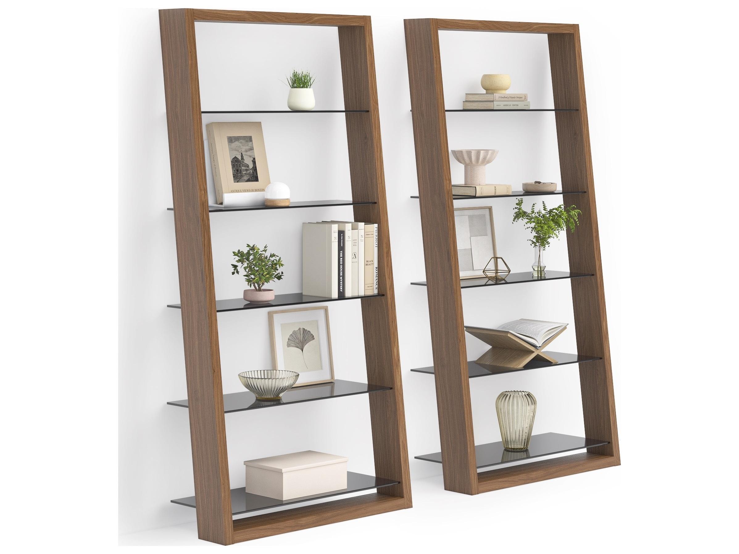 BDI Eileen Natural Walnut Grey Bookcase