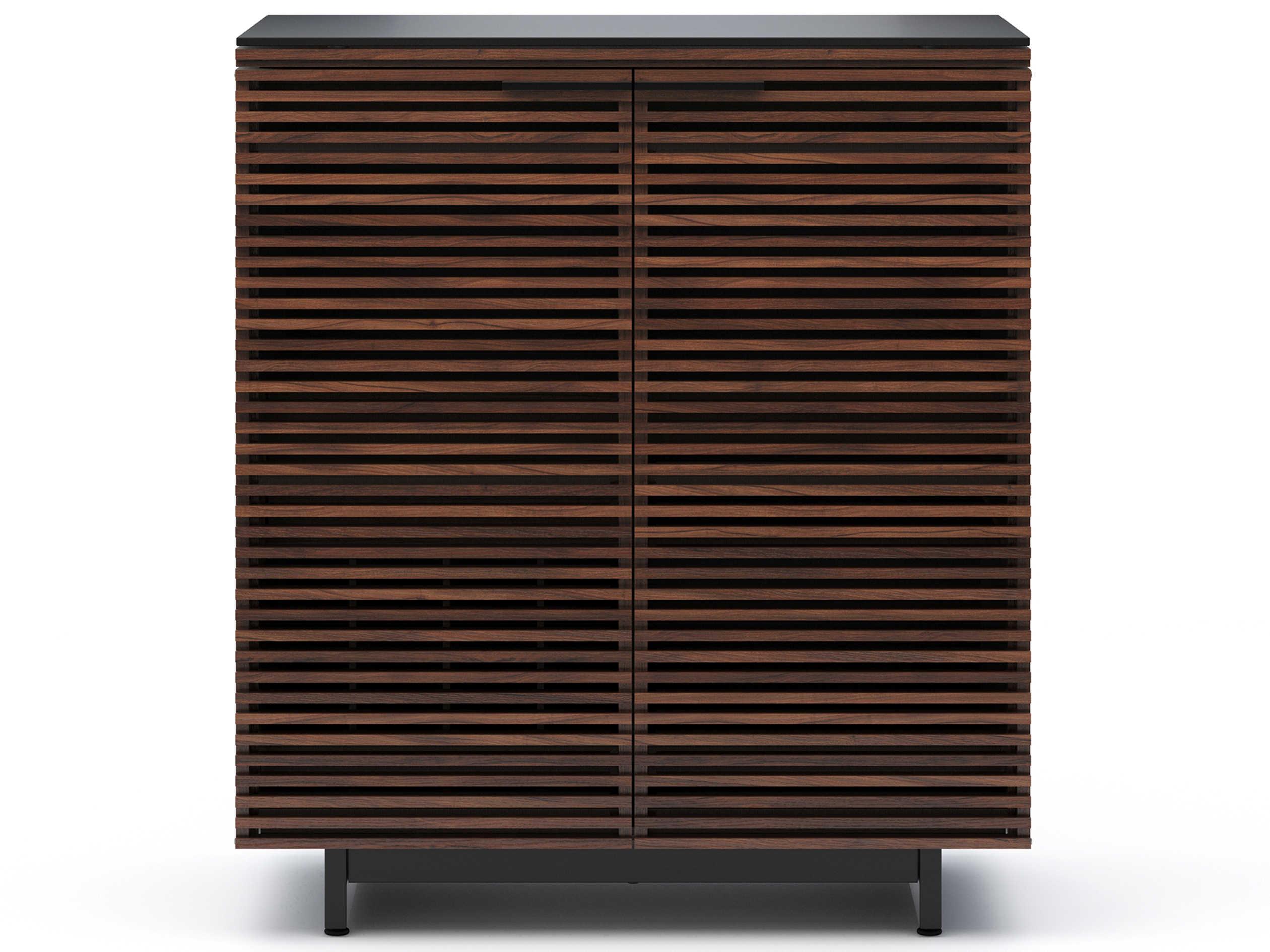 BDI Corridor Brown Hardwood Chocolate Stained Walnut Bar Cabinet