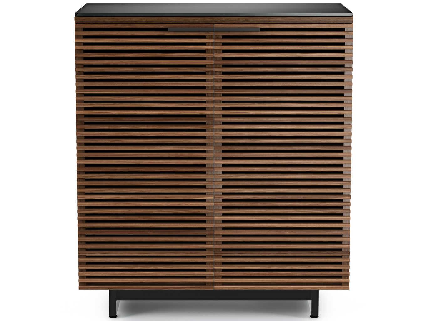 BDI Corridor Brown Hardwood Natural Walnut Bar Cabinet