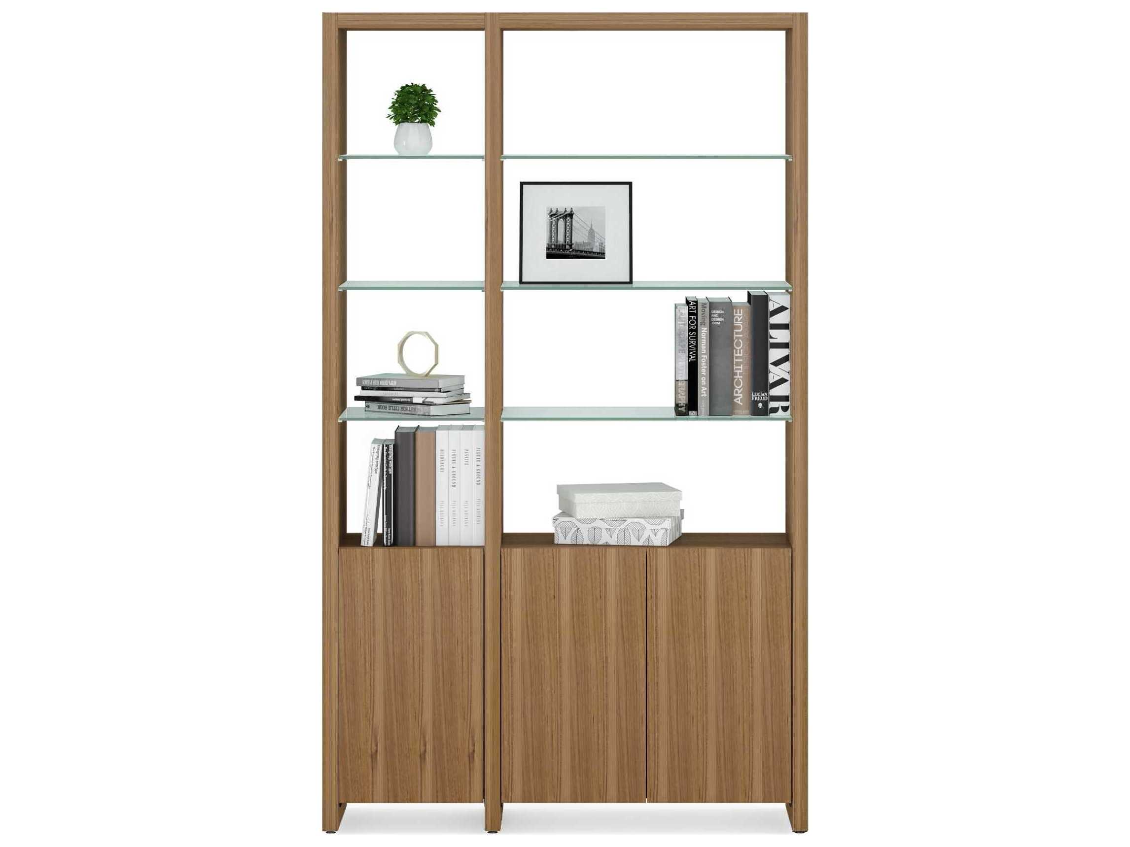 BDI Linea Shelf Natural Walnut Bookcase