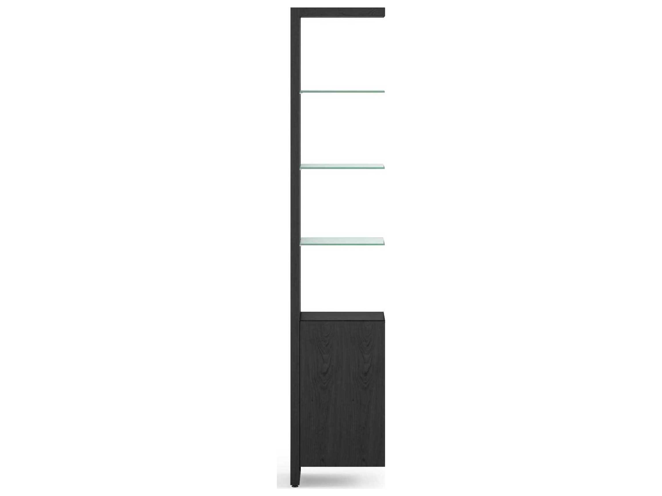 BDI Linea Shelf Charcoal Stained Ash Bookcase