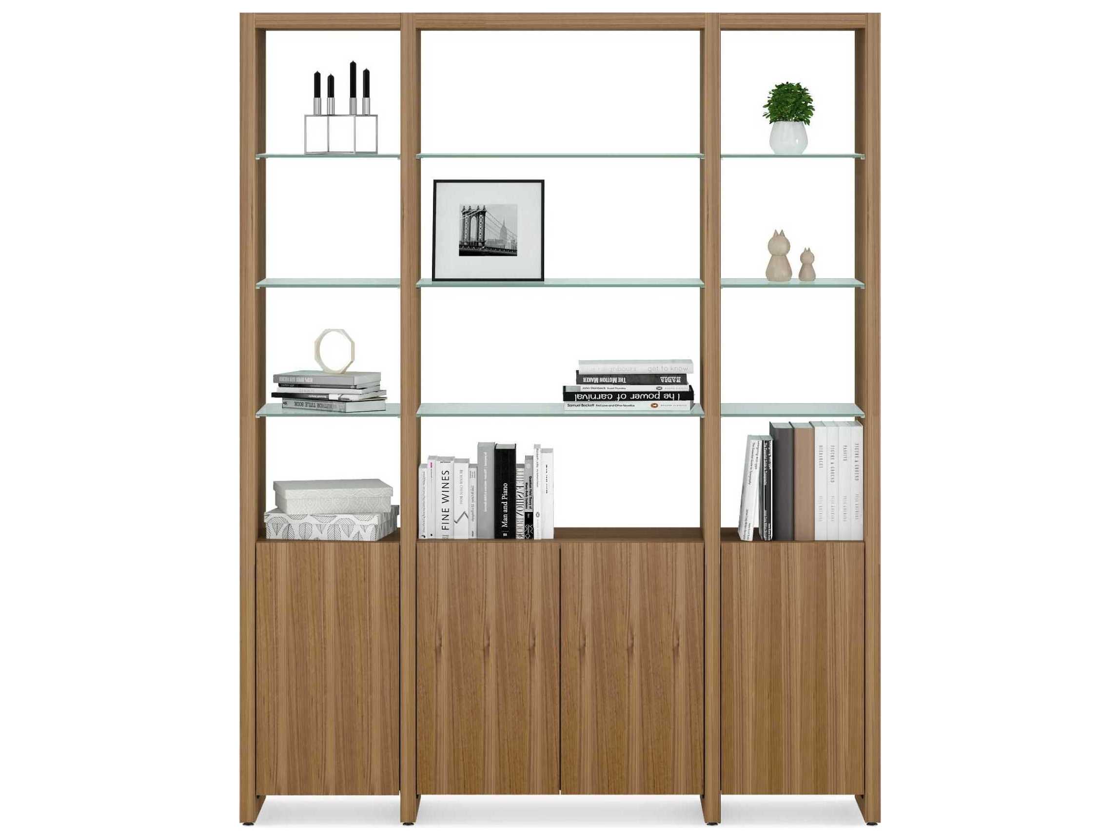 BDI Linea Shelf Natural Walnut Bookcase