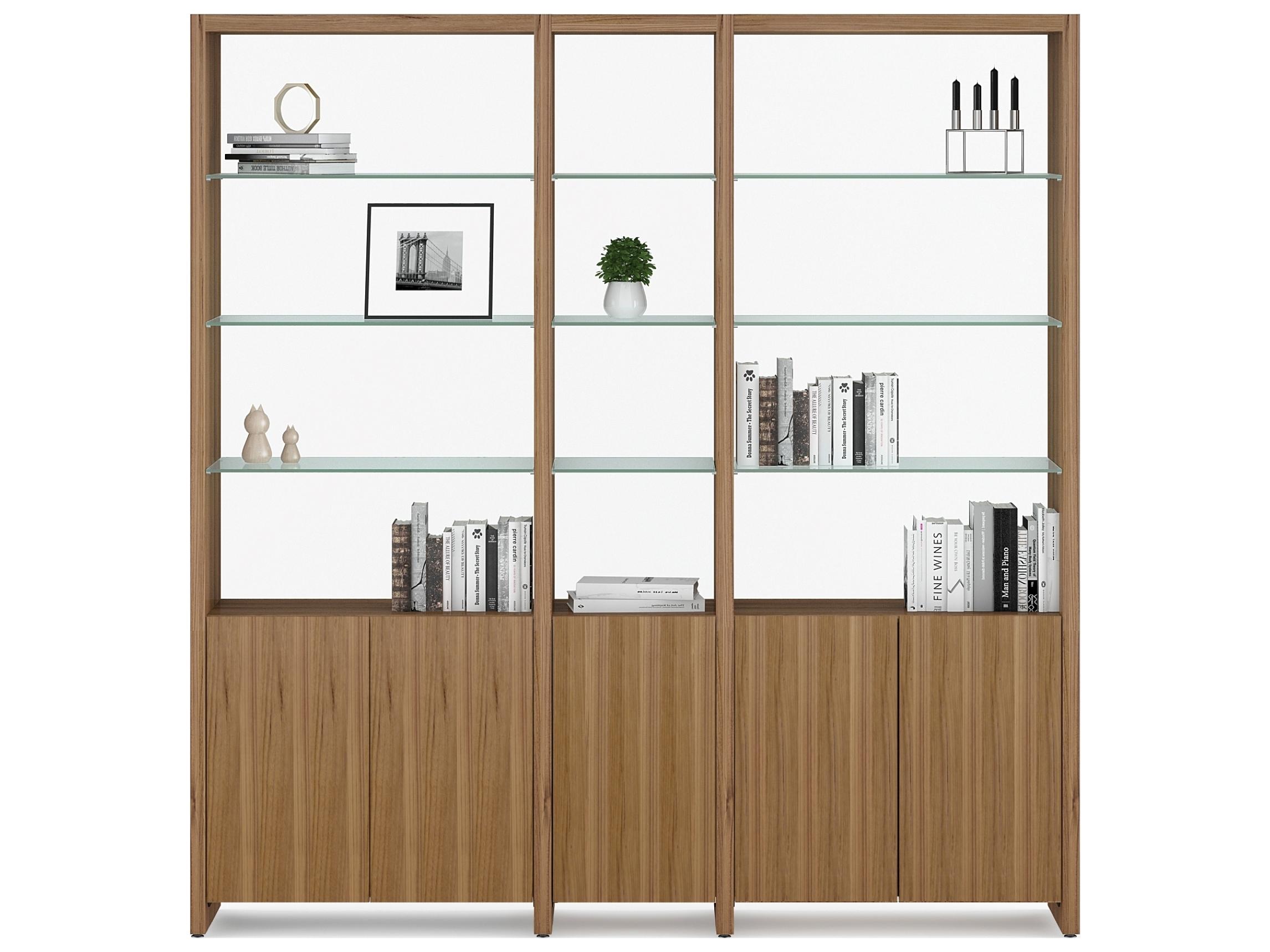 BDI Linea Natural Walnut Clear Bookcase