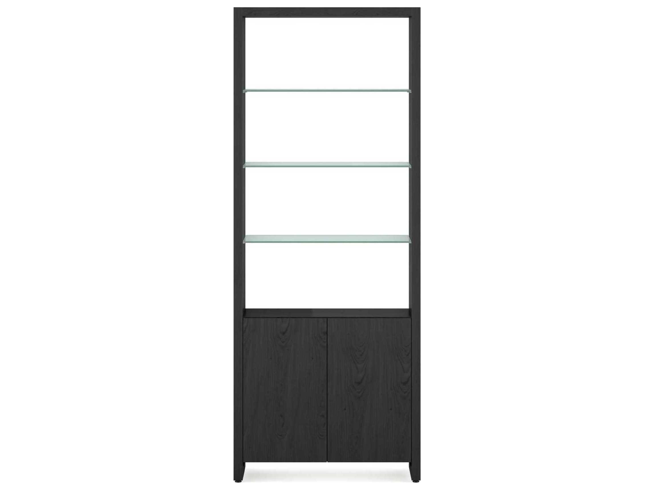 BDI Linea Shelf Charcoal Stained Ash Bookcase