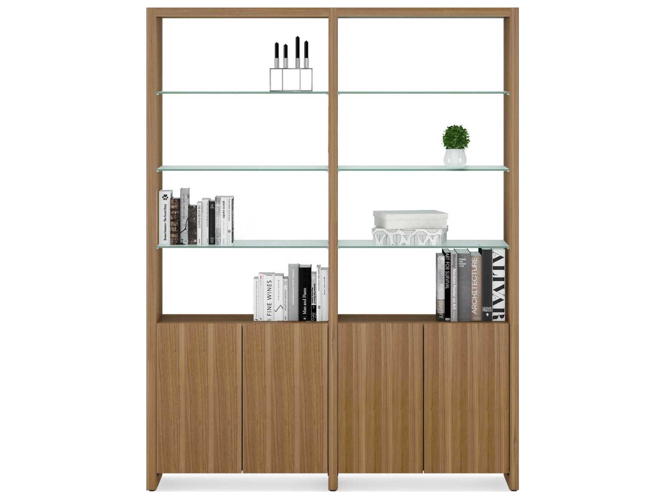 BDI Linea Shelf Natural Walnut Bookcase