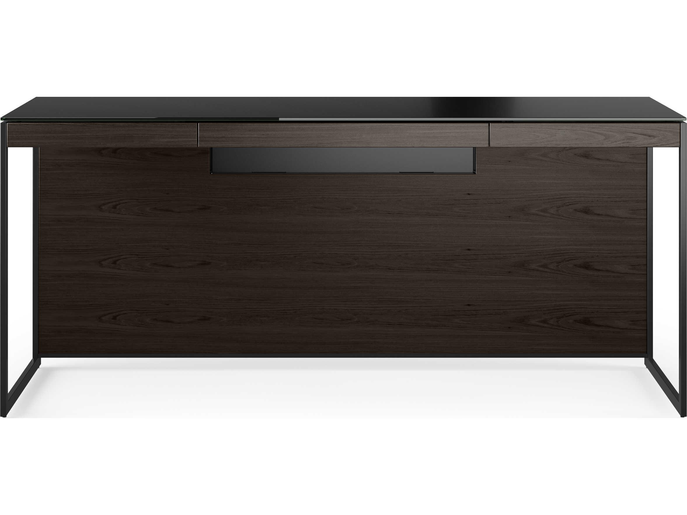 BDI Sequel Charcoal Stained Ash Black Wood Secretary Desk