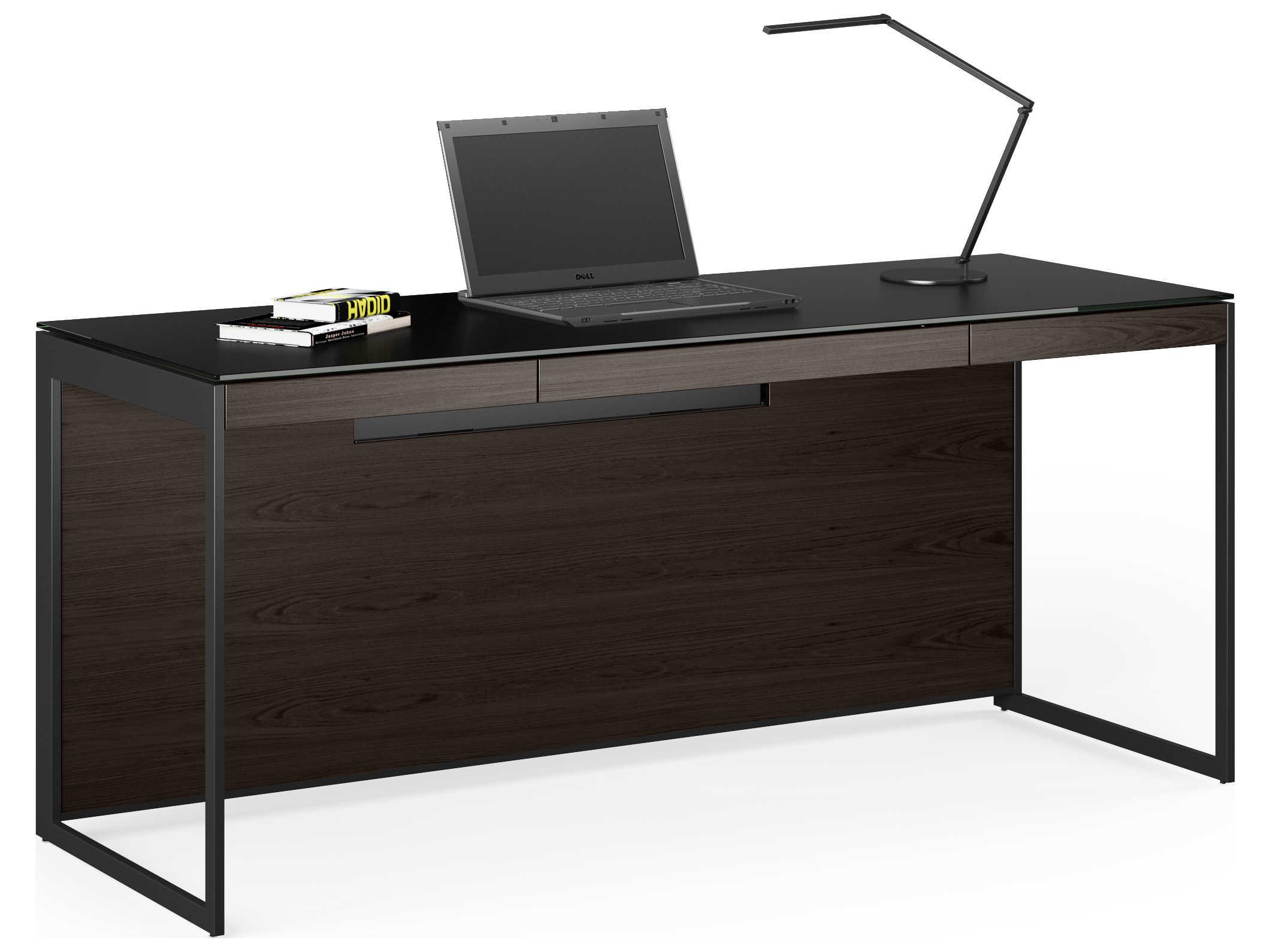 BDI Sequel Charcoal Stained Ash Black Wood Secretary Desk