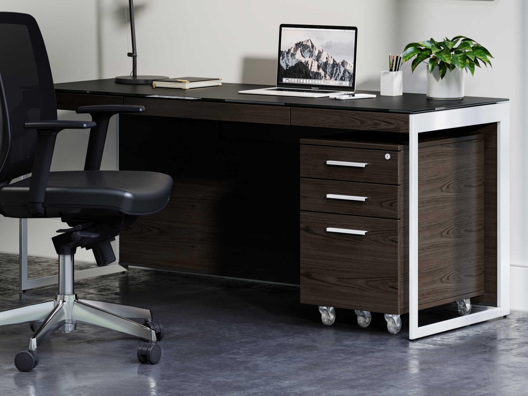 BDI Sequel Black Ash Wood Secretary Desk