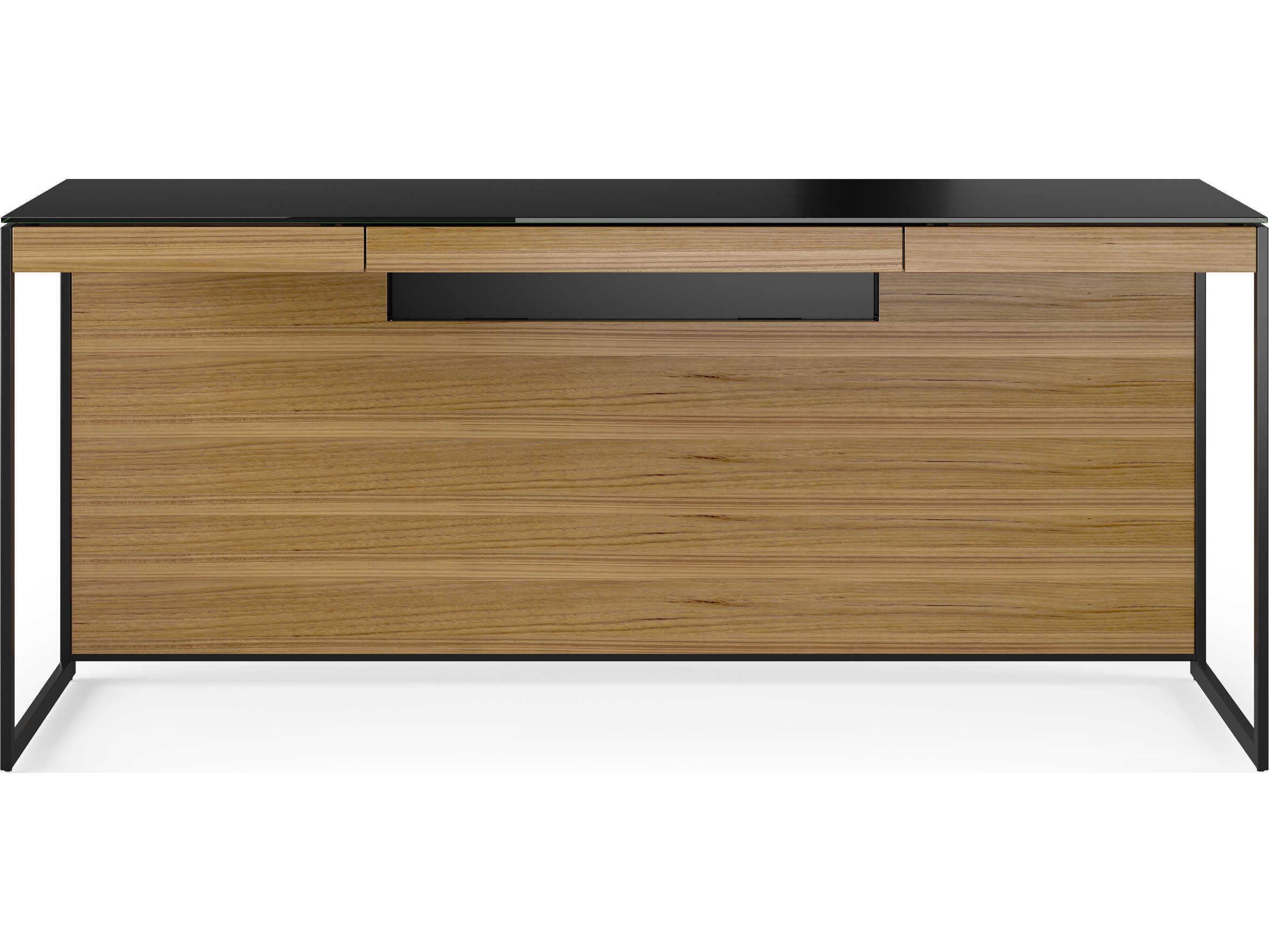 BDI Sequel Natural Walnut Black Brown Wood Secretary Desk