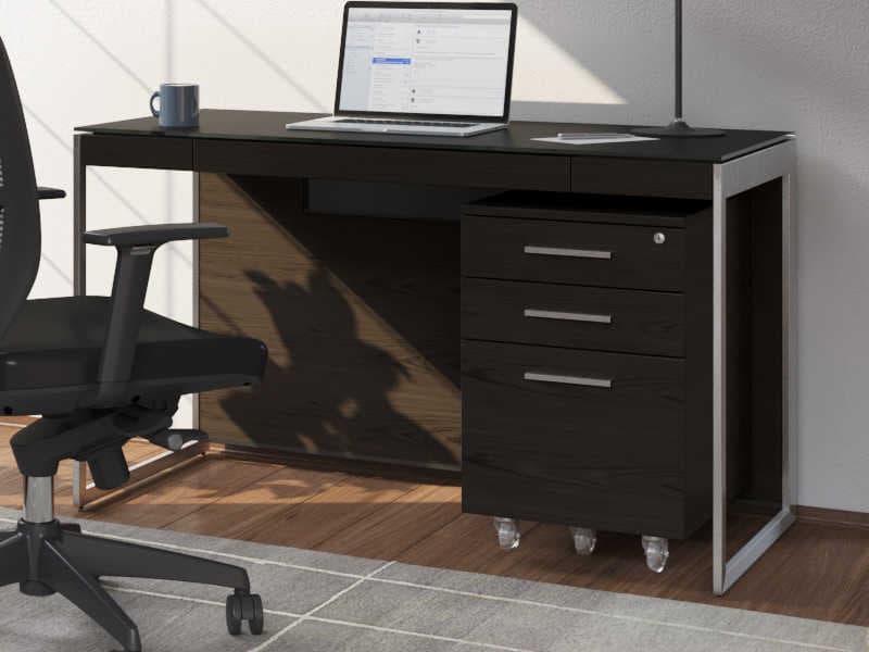 BDI Sequel Black Ash Wood Secretary Desk