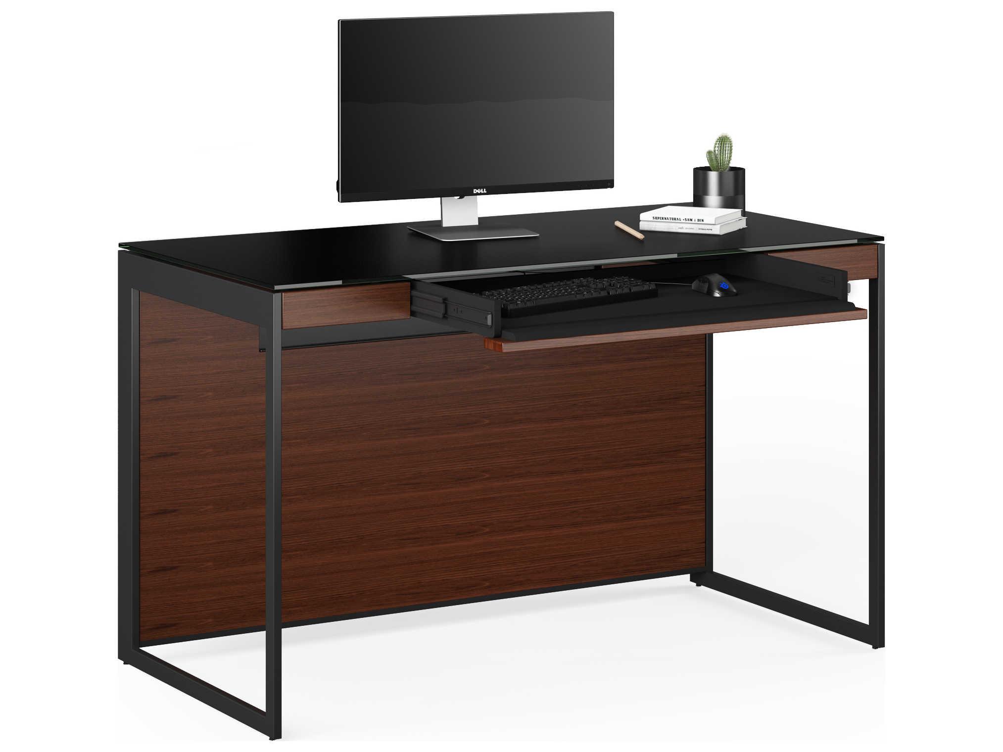 BDI Sequel Chocolate Stained Walnut Black Brown Hardwood Secretary Desk
