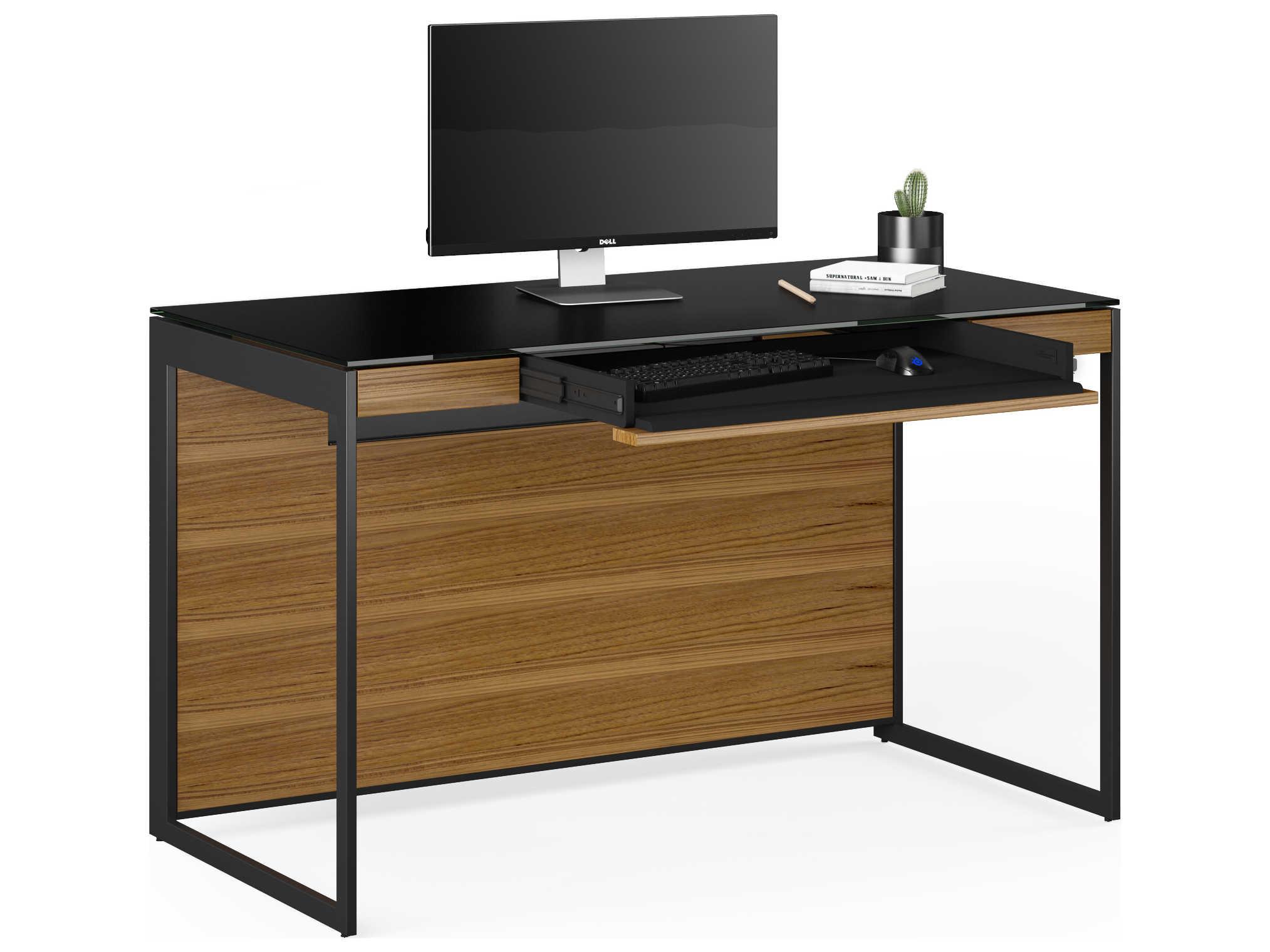 BDI Sequel Natural Walnut Black Brown Wood Secretary Desk