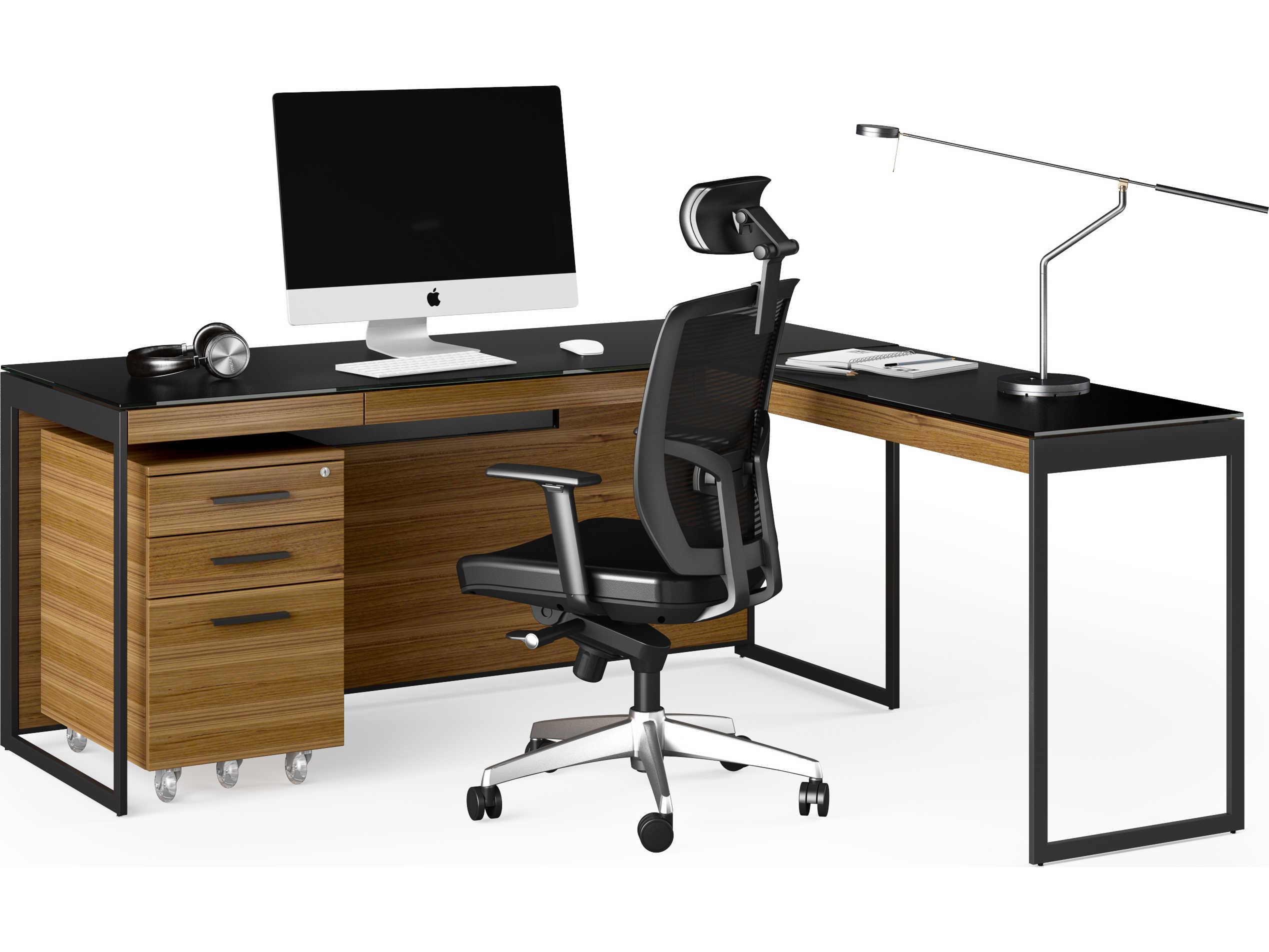 BDI Sequel Natural Walnut, Black Return Desk