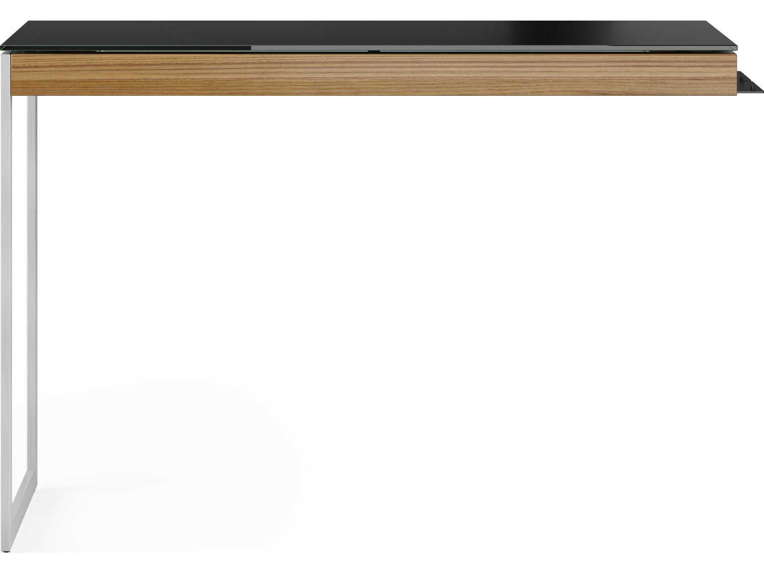 BDI Sequel Black, Natural Walnut & Satin Nickel Return Desk