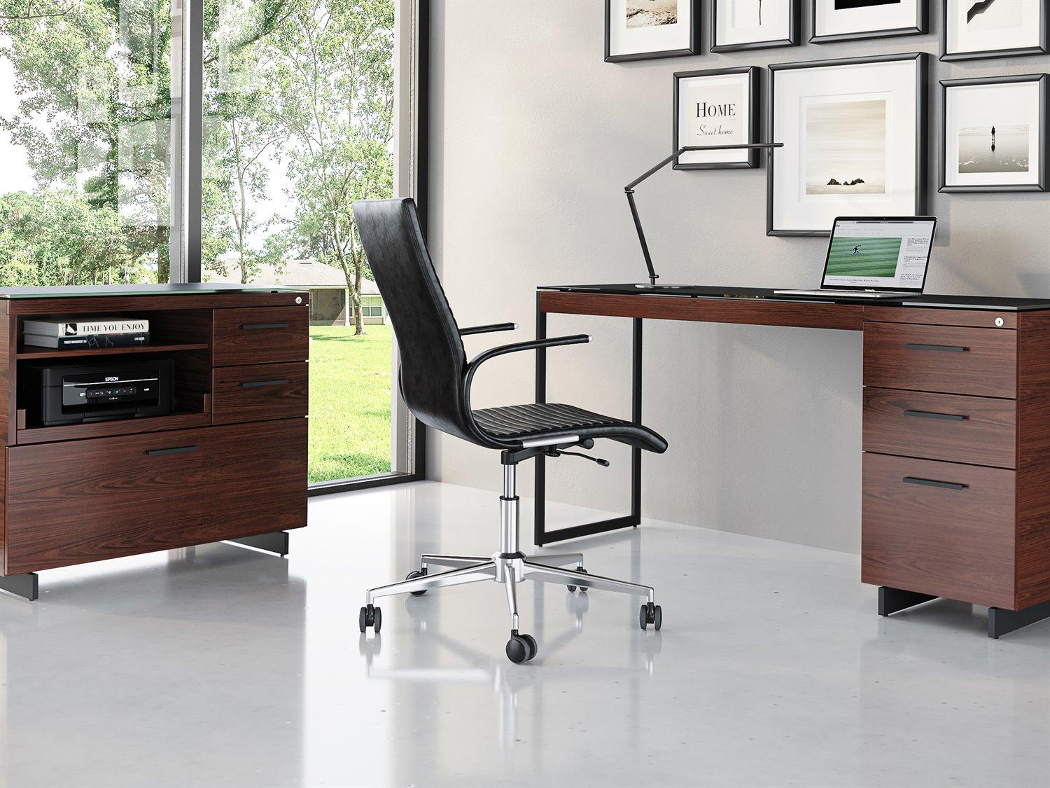 BDI Sequel Chocolate Stained Walnut Black File Cabinet