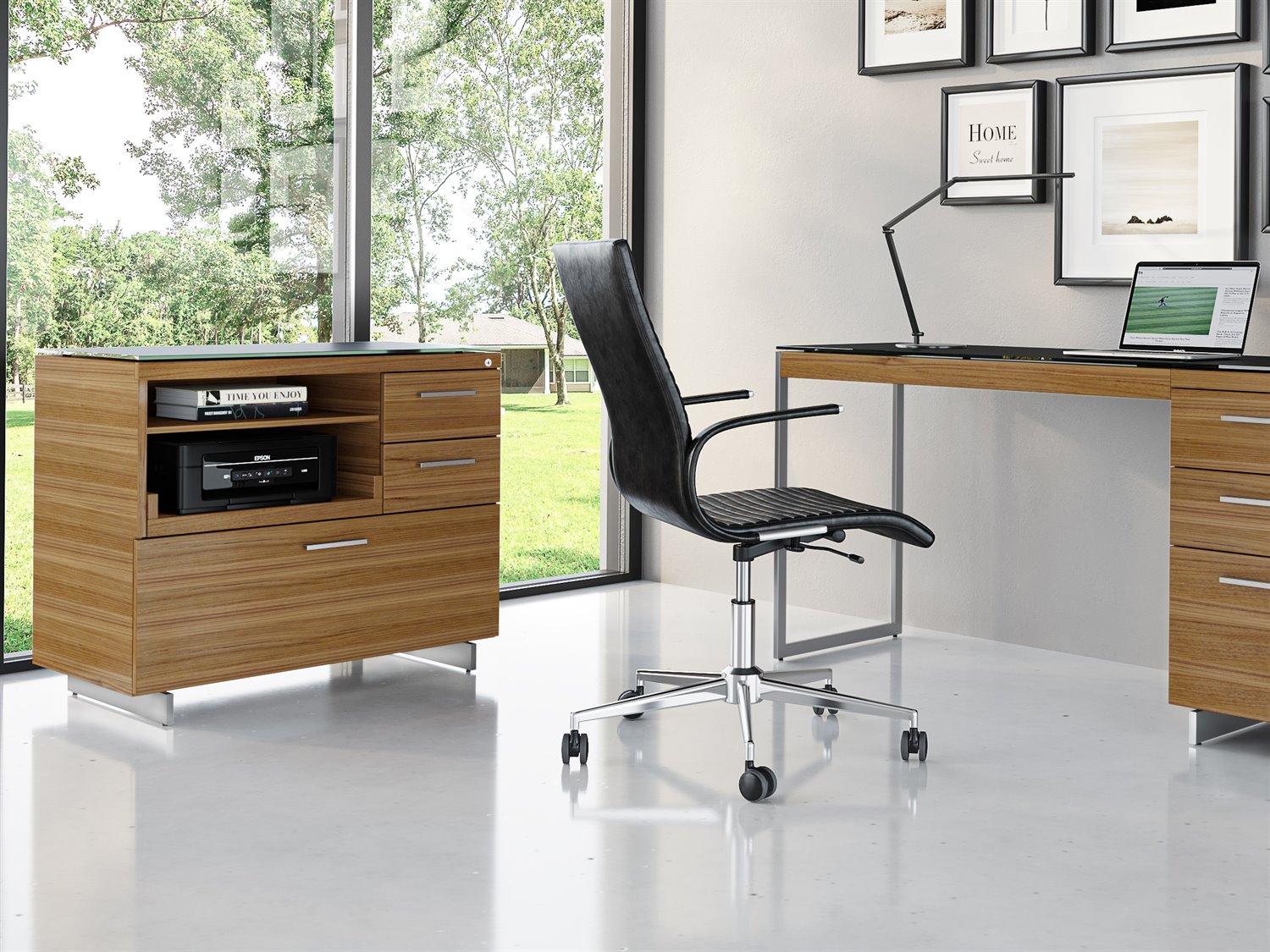 BDI Sequel Natural Walnut Black File Cabinet