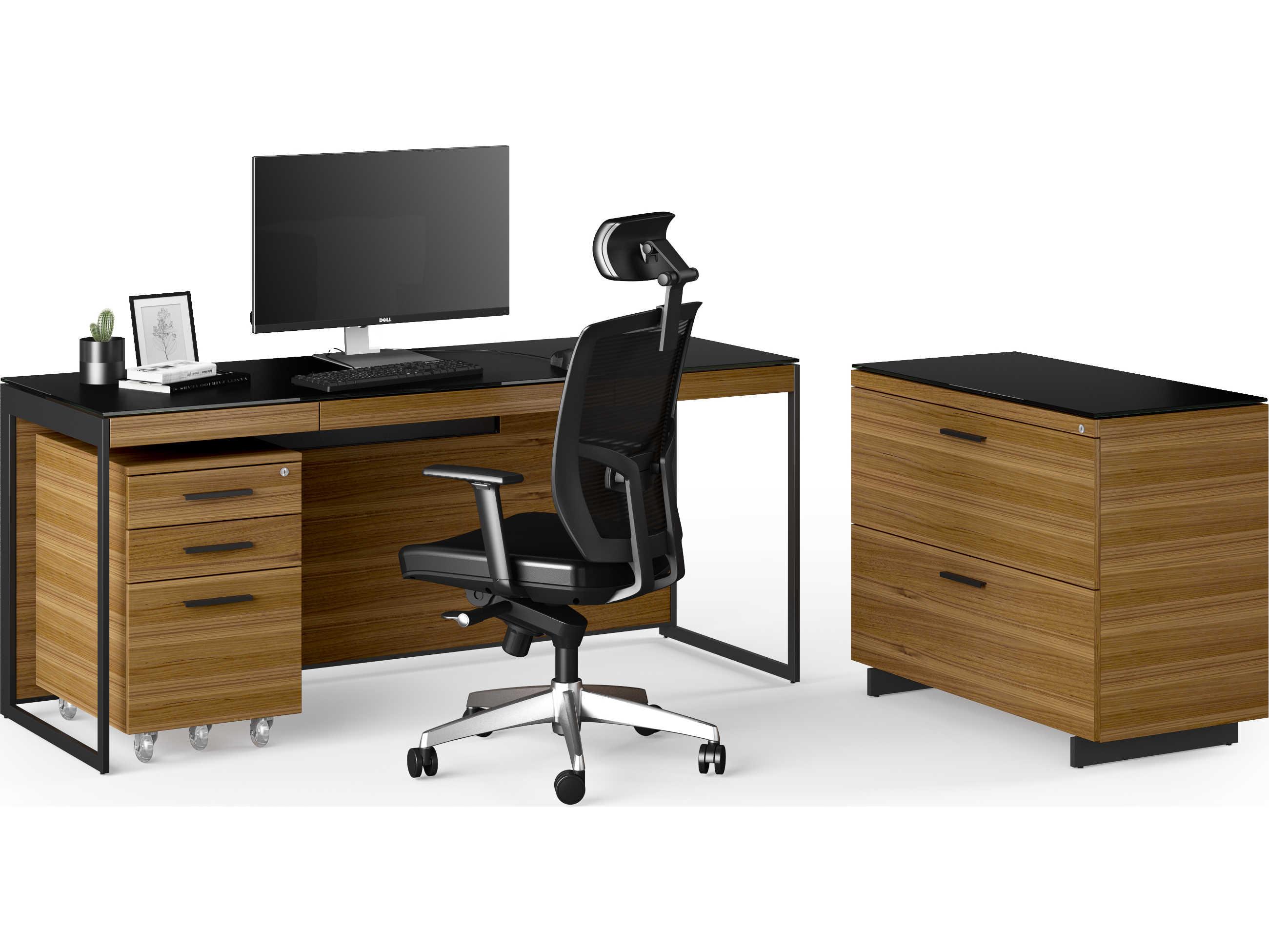 BDI Sequel Natural Walnut Black File Cabinet