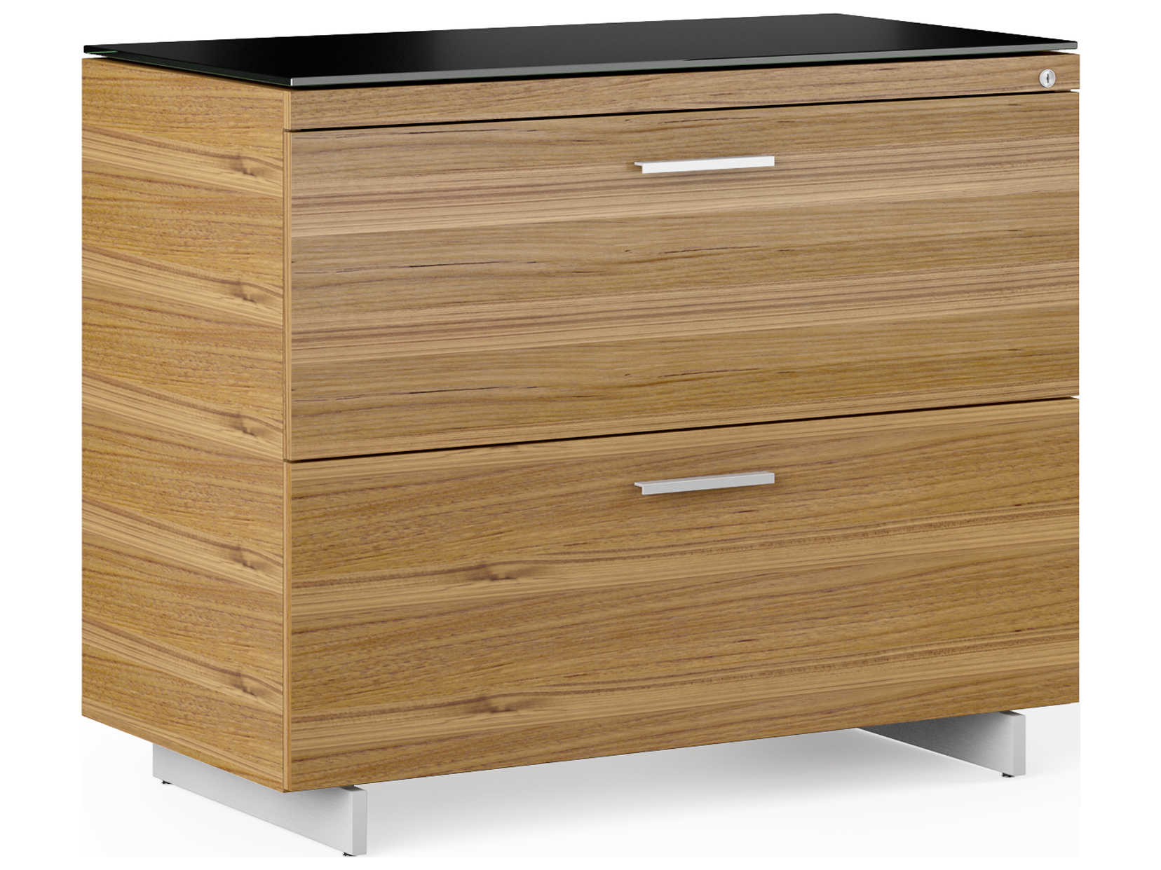 BDI Sequel Black Natural Walnut Satin Nickel File Cabinet